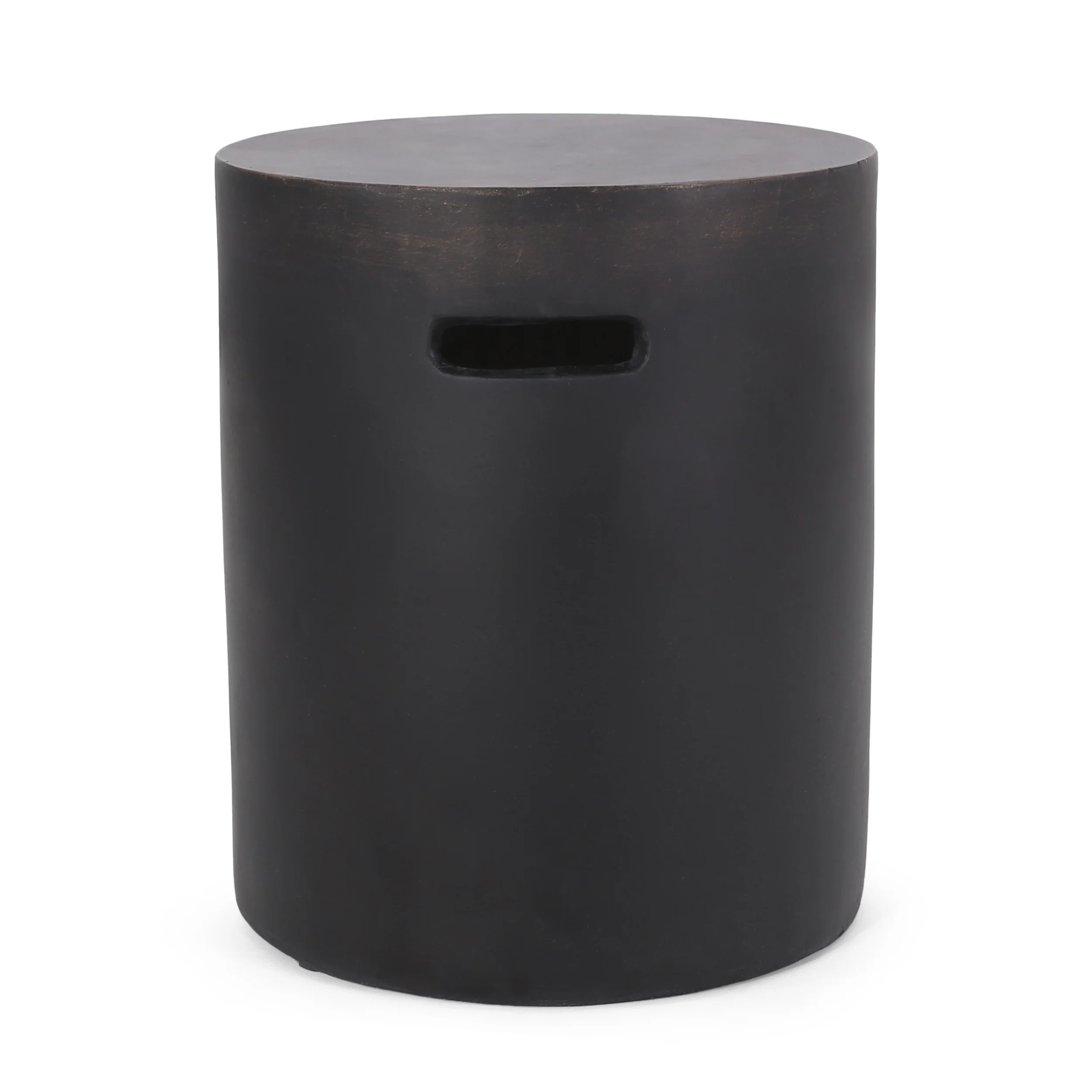 Woodrise Outdoor Lightweight Concrete Side Table, Antique Copper - furnishings