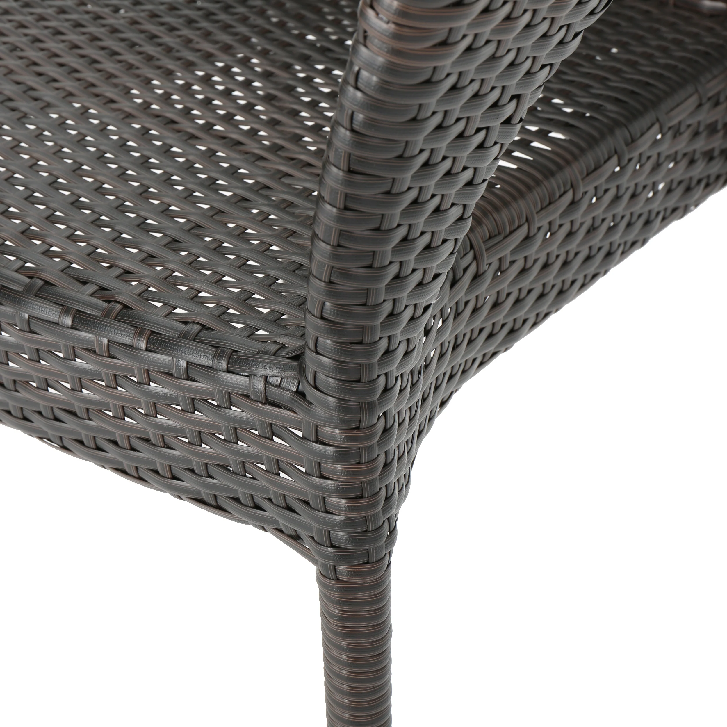 Del Mar Outdoor 3pc Multibrown Wicker Bistro Set - furnishings