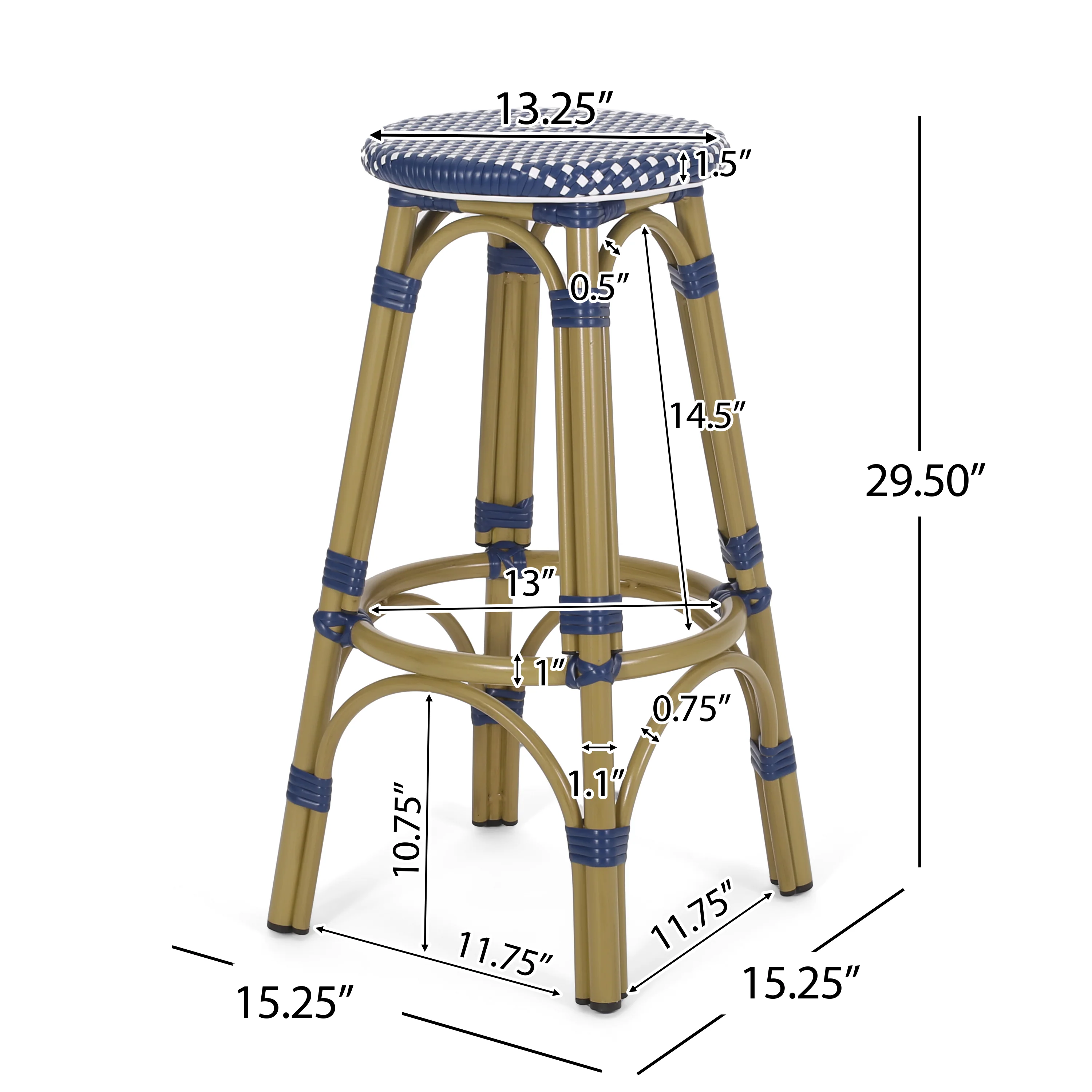 Dohney Outdoor French Aluminum 29.5 Inch Barstools, Set of 4 - furnishings