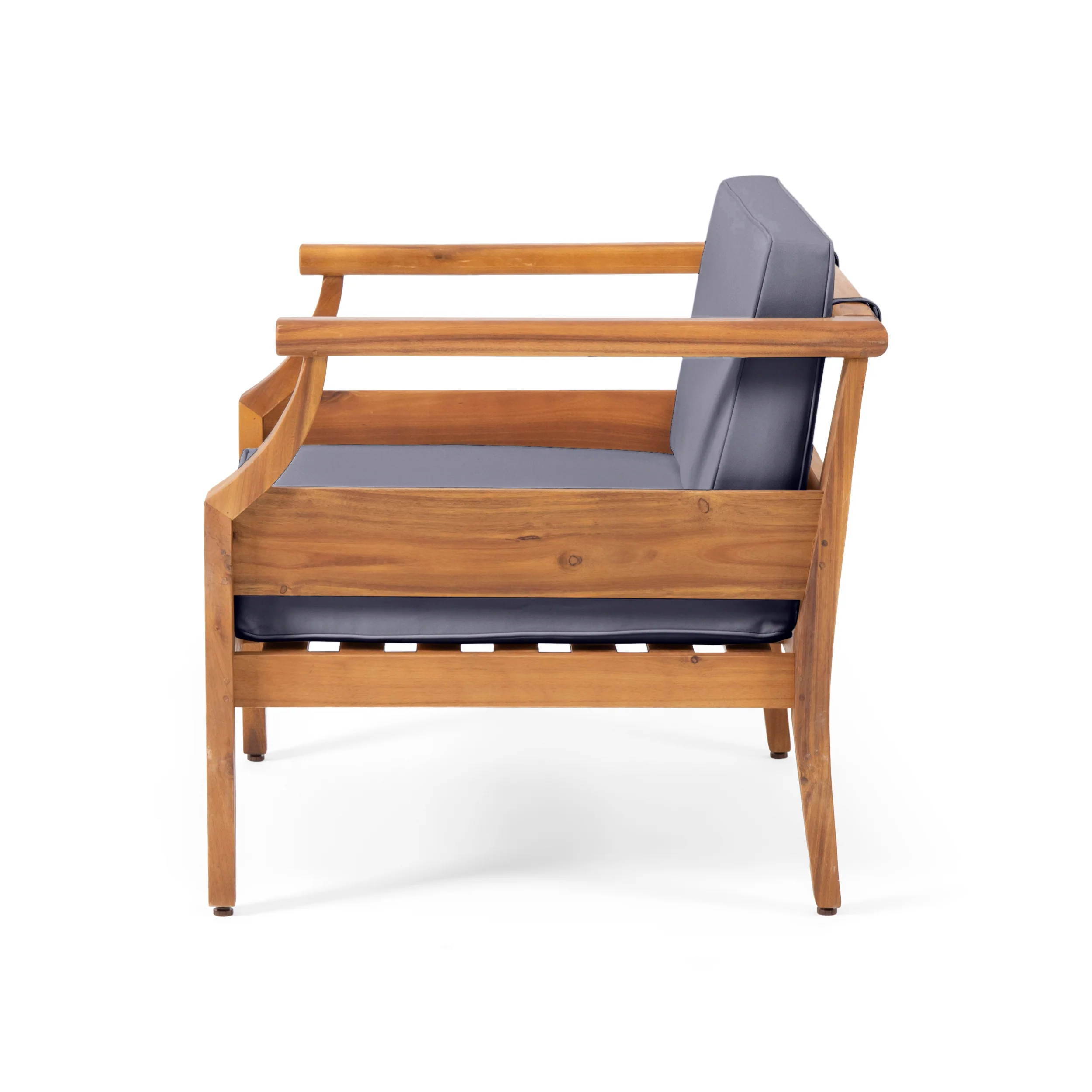 Bianca Outdoor Acacia Wood Club Chairs with Cushions - furnishings