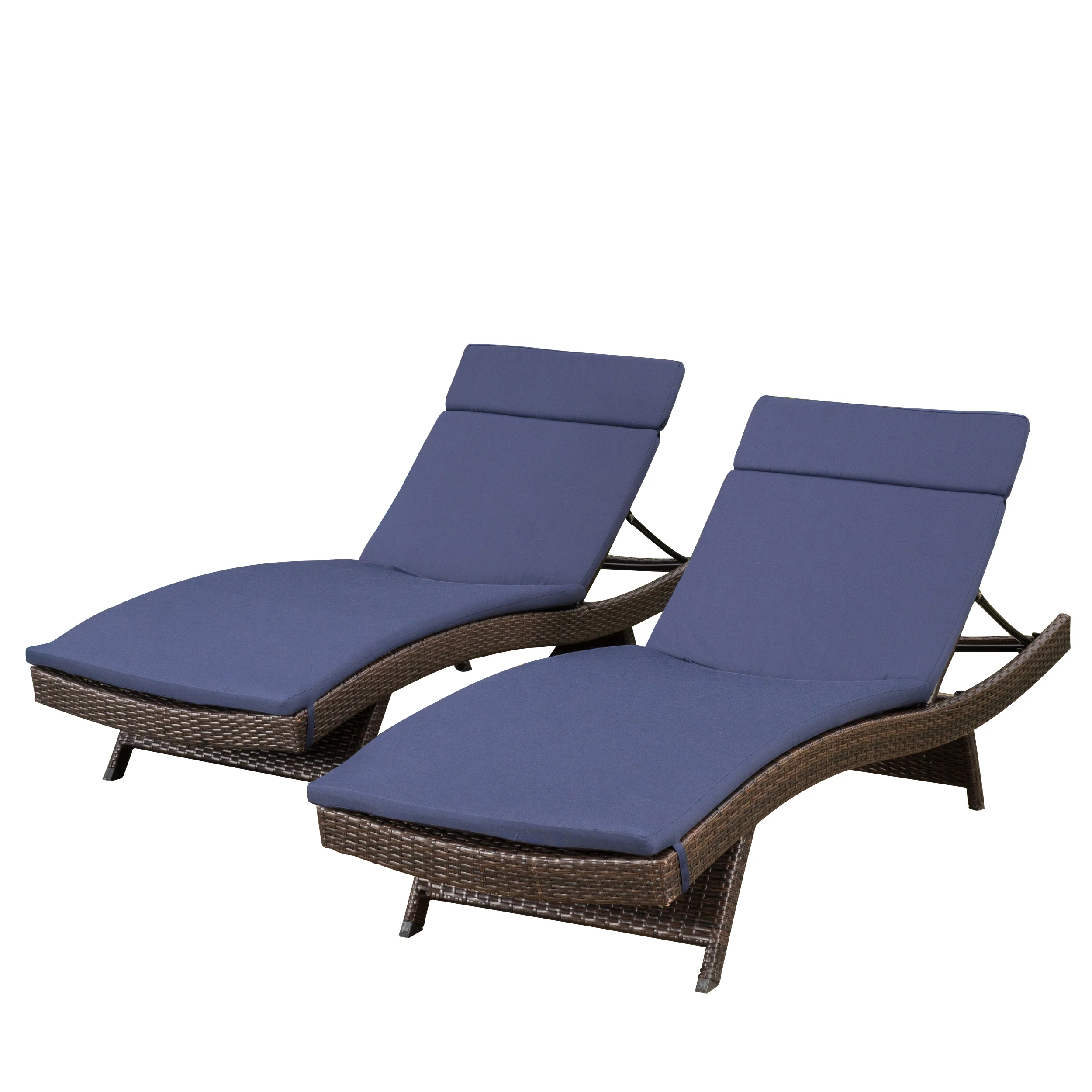 Lakeport Outdoor Adjustable Chaise Lounge Chairs w/ Cushions (set of 2) - furnishings