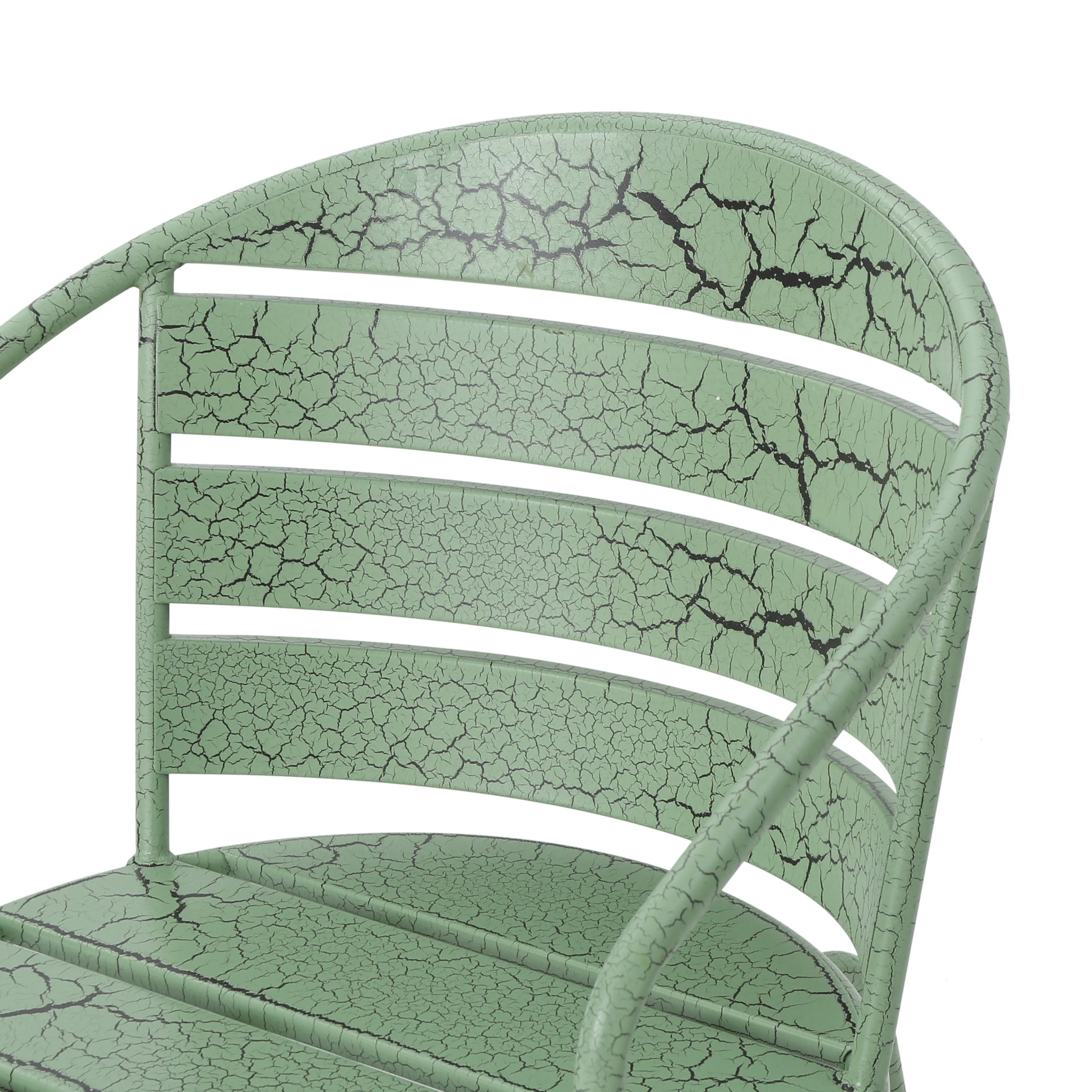 Porto Outdoor 3 Piece Crackle Finished Iron Bistro Set - furnishings