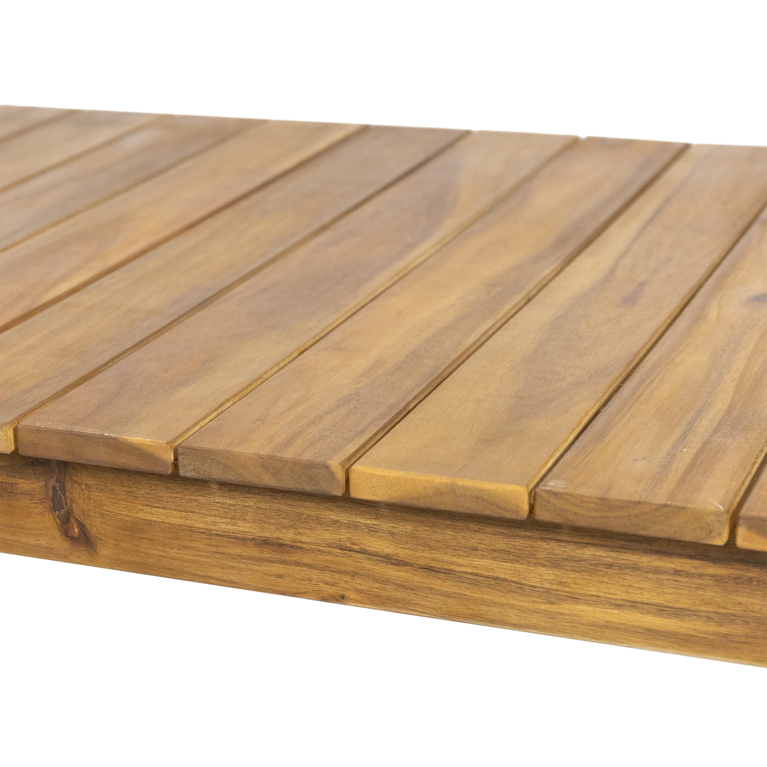 Camak Rossville Outdoor Acacia Wood Chat Set, Teak and Beige - furnishings