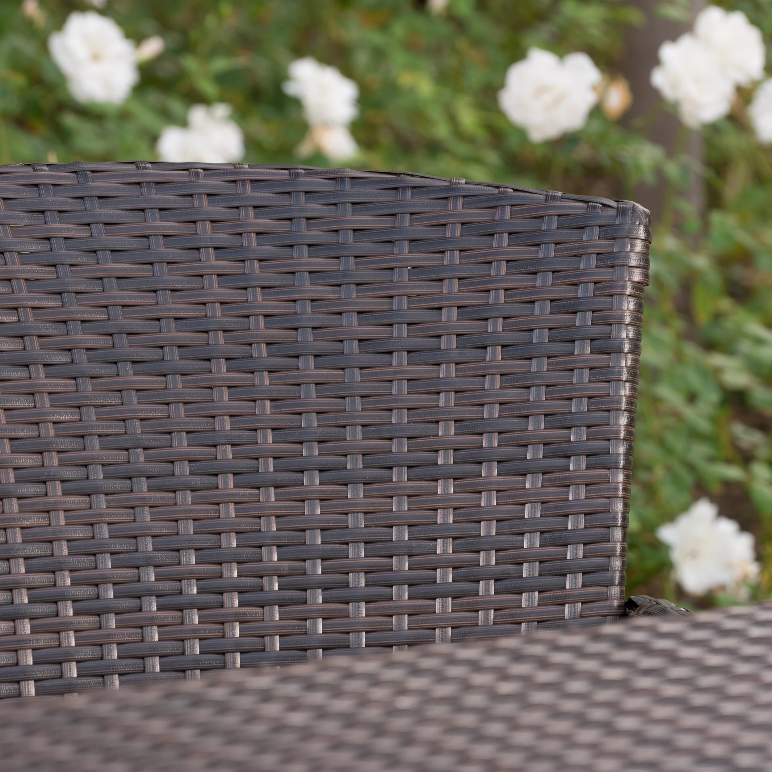 Landan Outdoor 5 Piece Multi-brown Wicker Square Bar Table Set - furnishings
