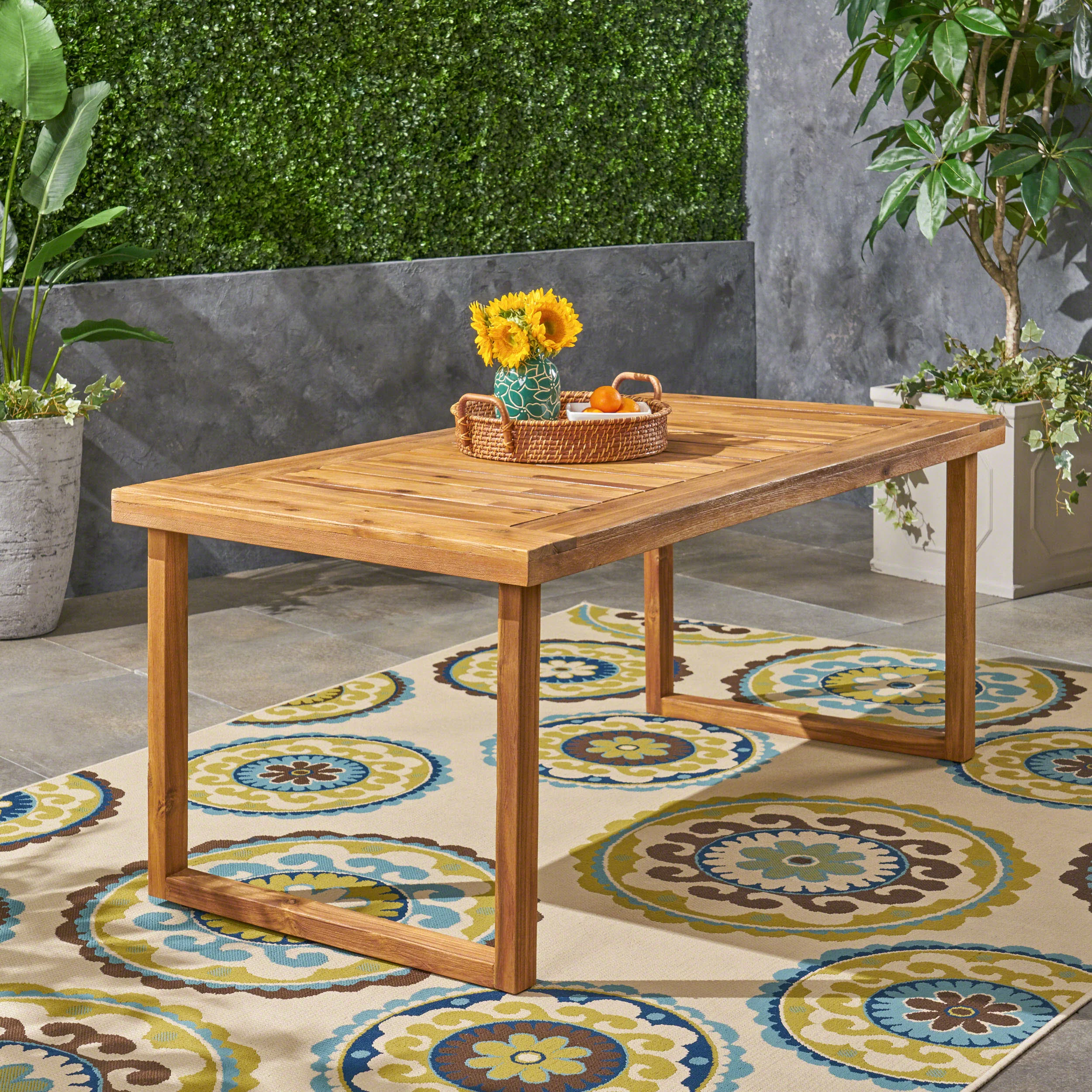 Paz Outdoor 69-inch Acacia Wood Dining Table - furnishings