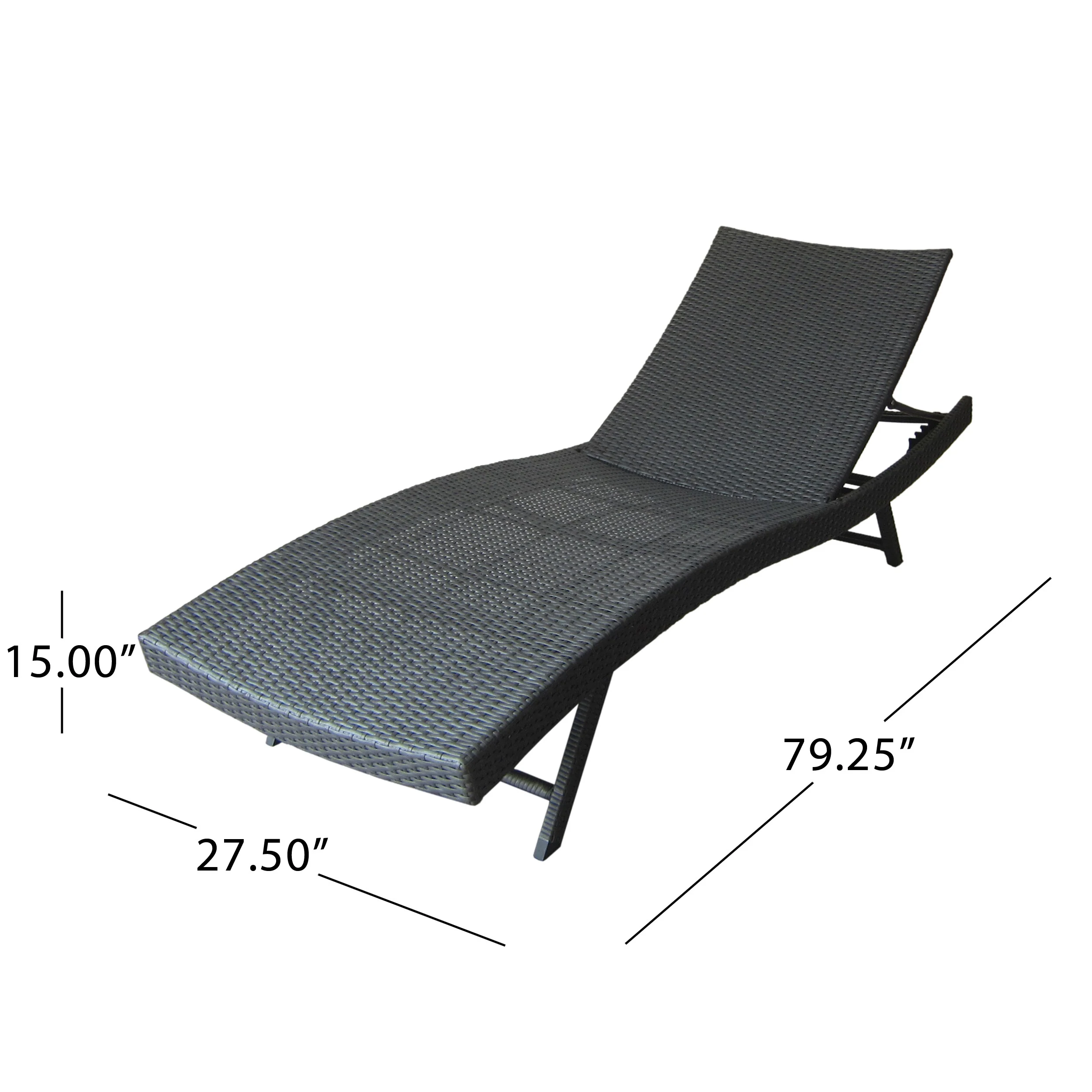 Eliana Outdoor Gray Wicker Chaise Lounge - furnishings