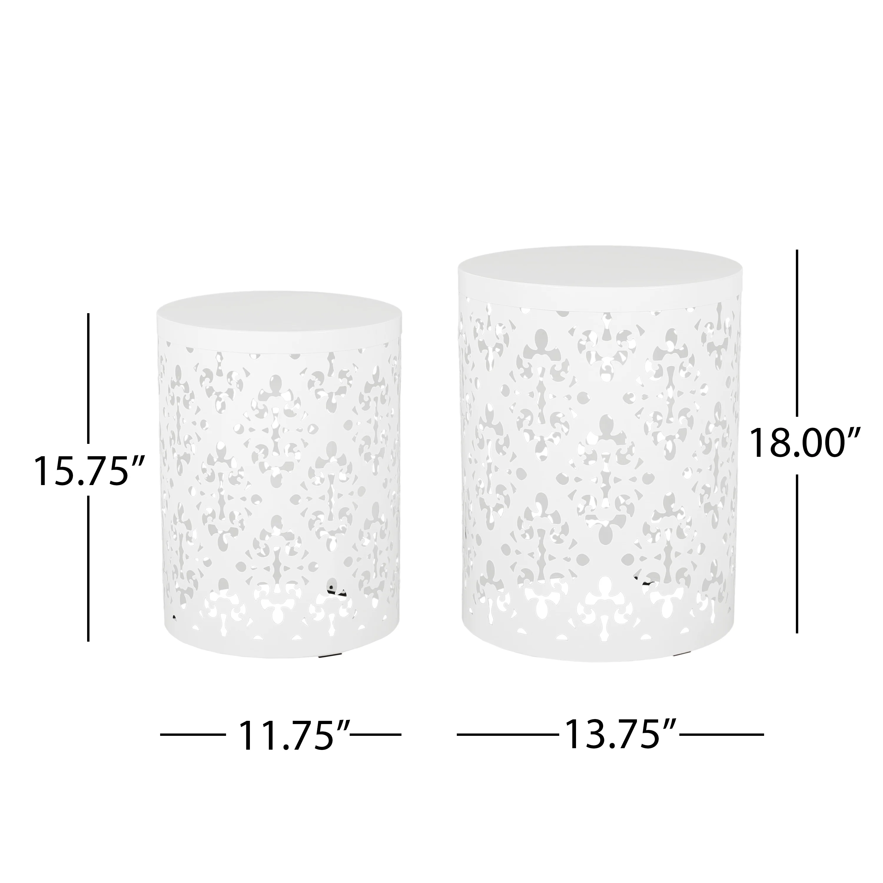 Verdugo Outdoor Metal Side Tables, Set of 2 - furnishings