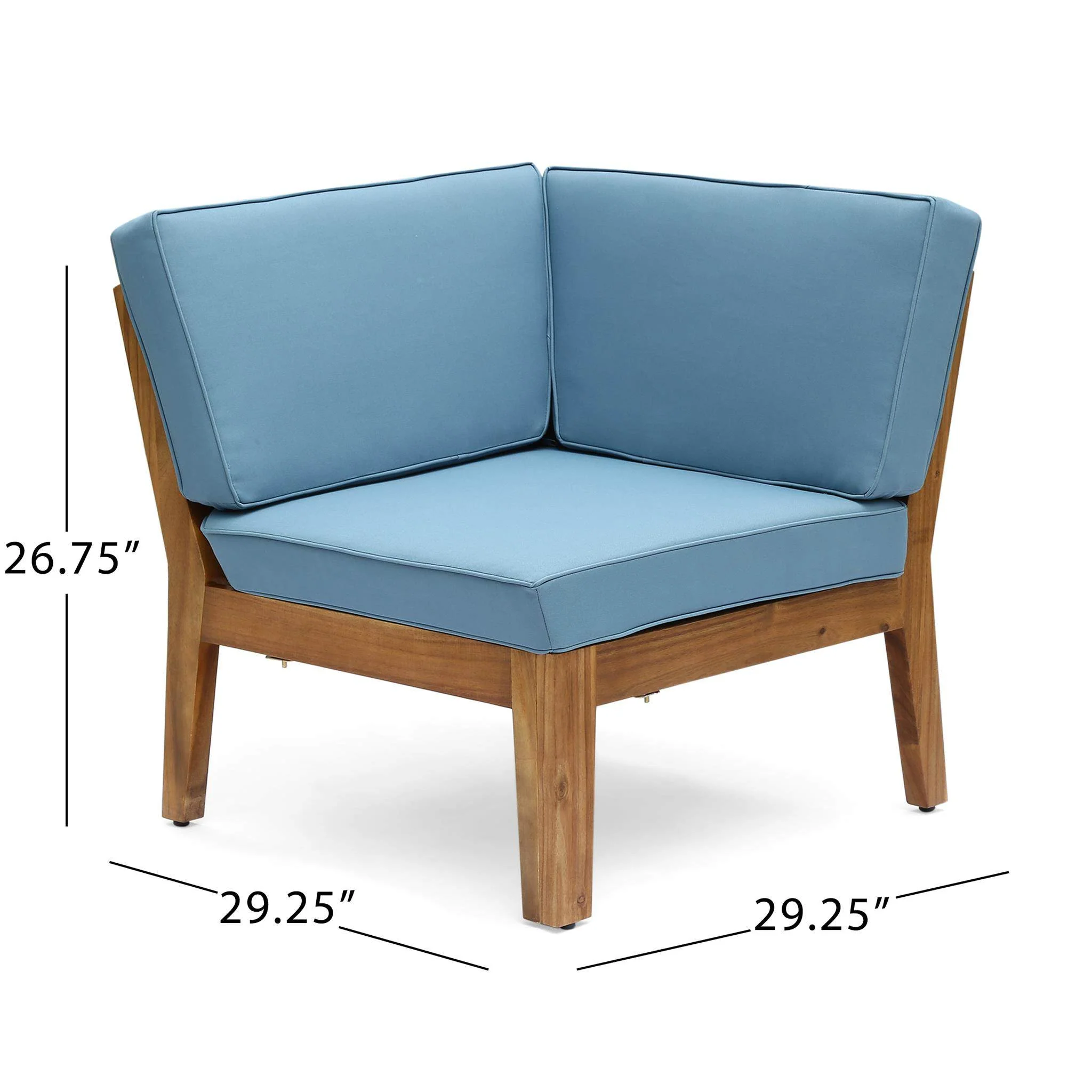 Ray Outdoor Acacia Wood 10 Seater Sectional Sofa Set with Two Coffee Tables - furnishings