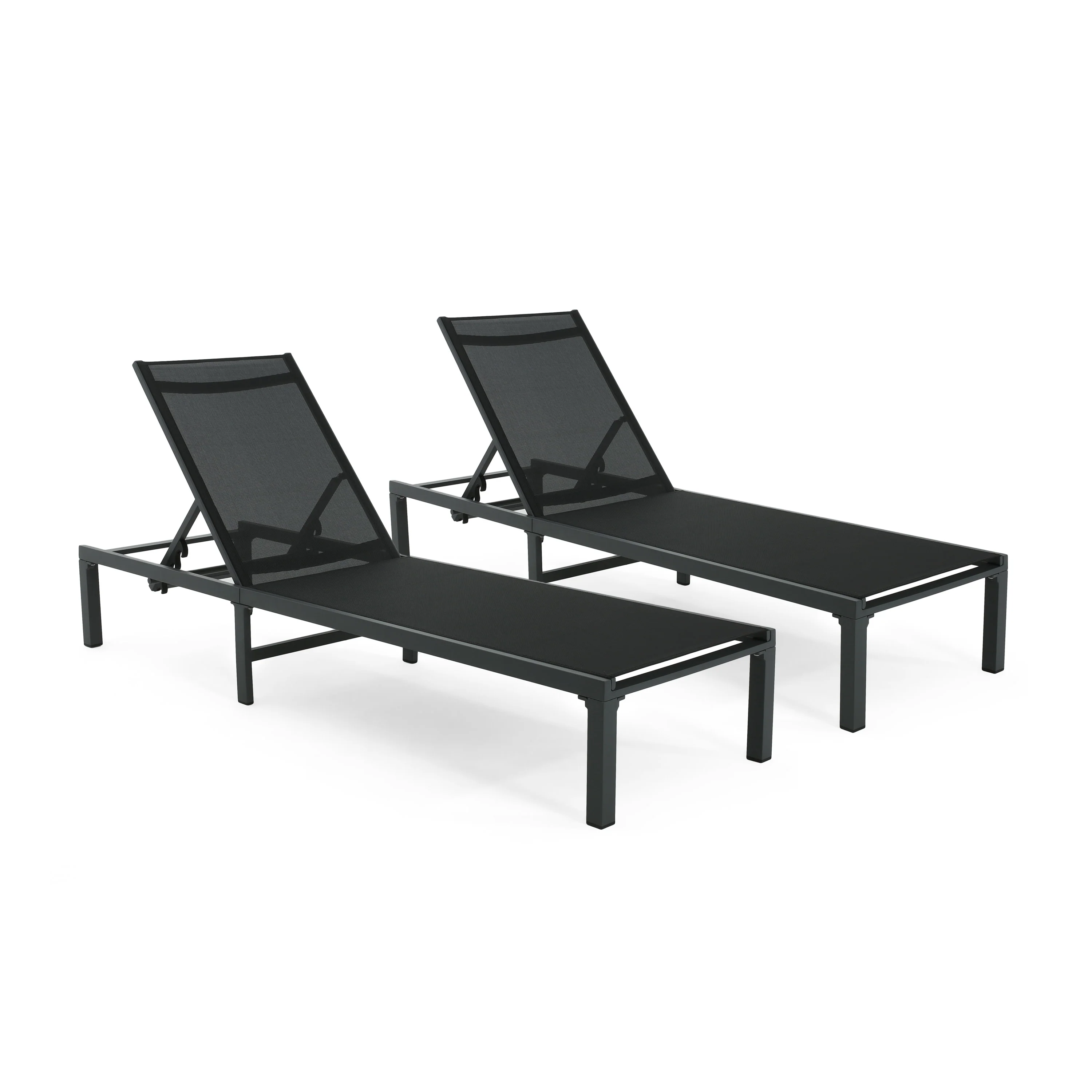 Ponair Outdoor Adjustable Chaise Lounge(Set of 2) - furnishings