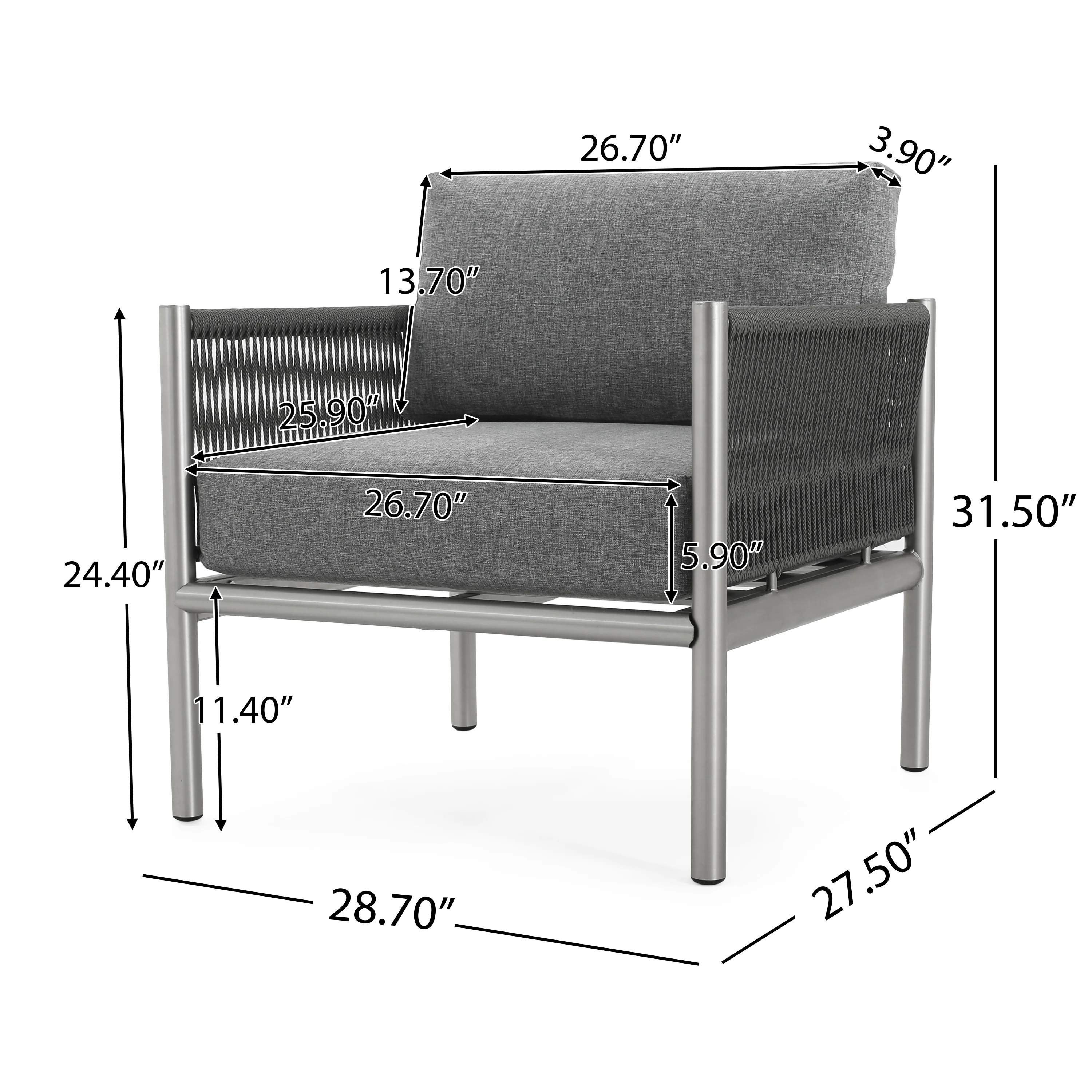 Gables Outdoor Patio Club Chairs with Cushions - furnishings