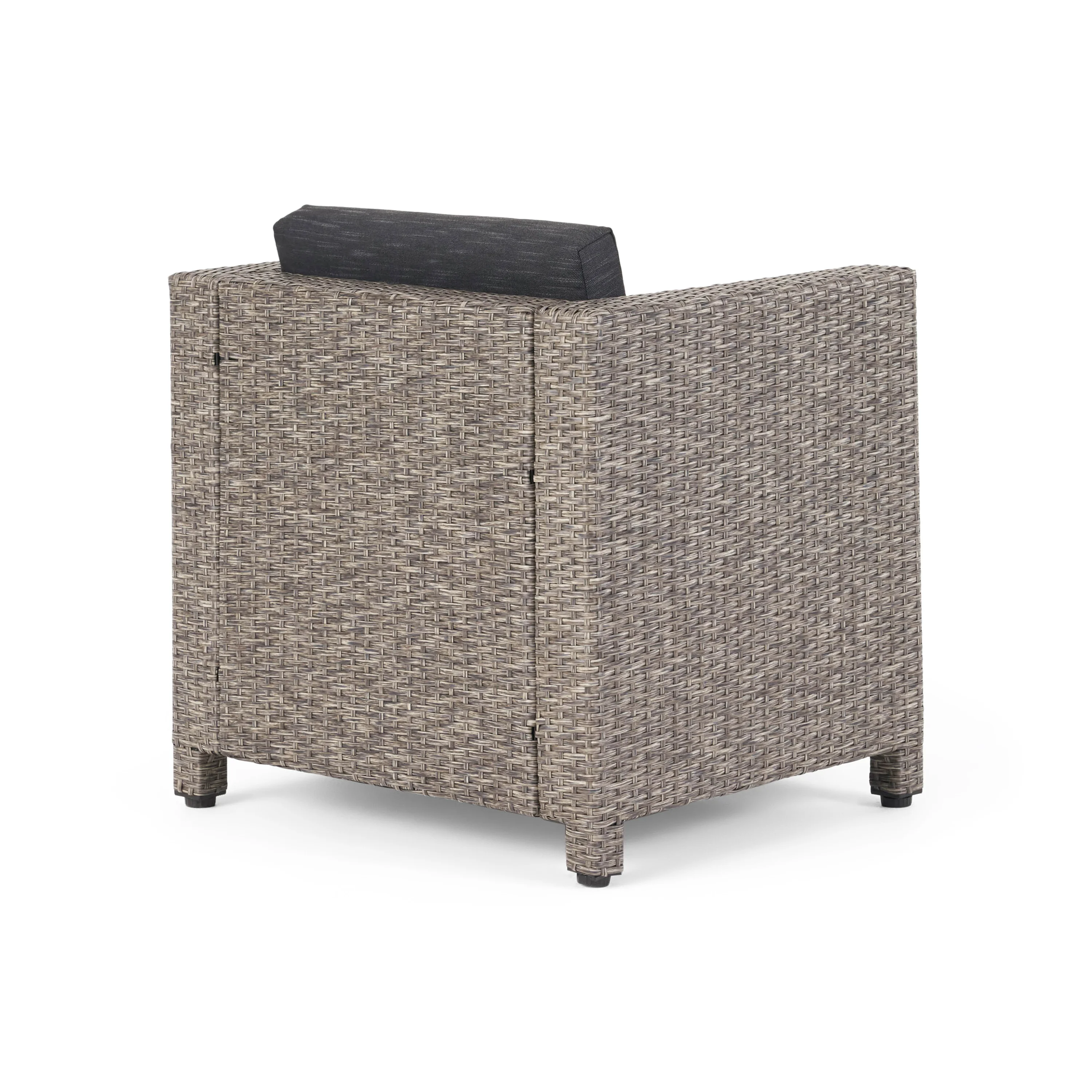Venice Outdoor Gray PE Wicker Club Chair with Ottoman (set of 2) - furnishings