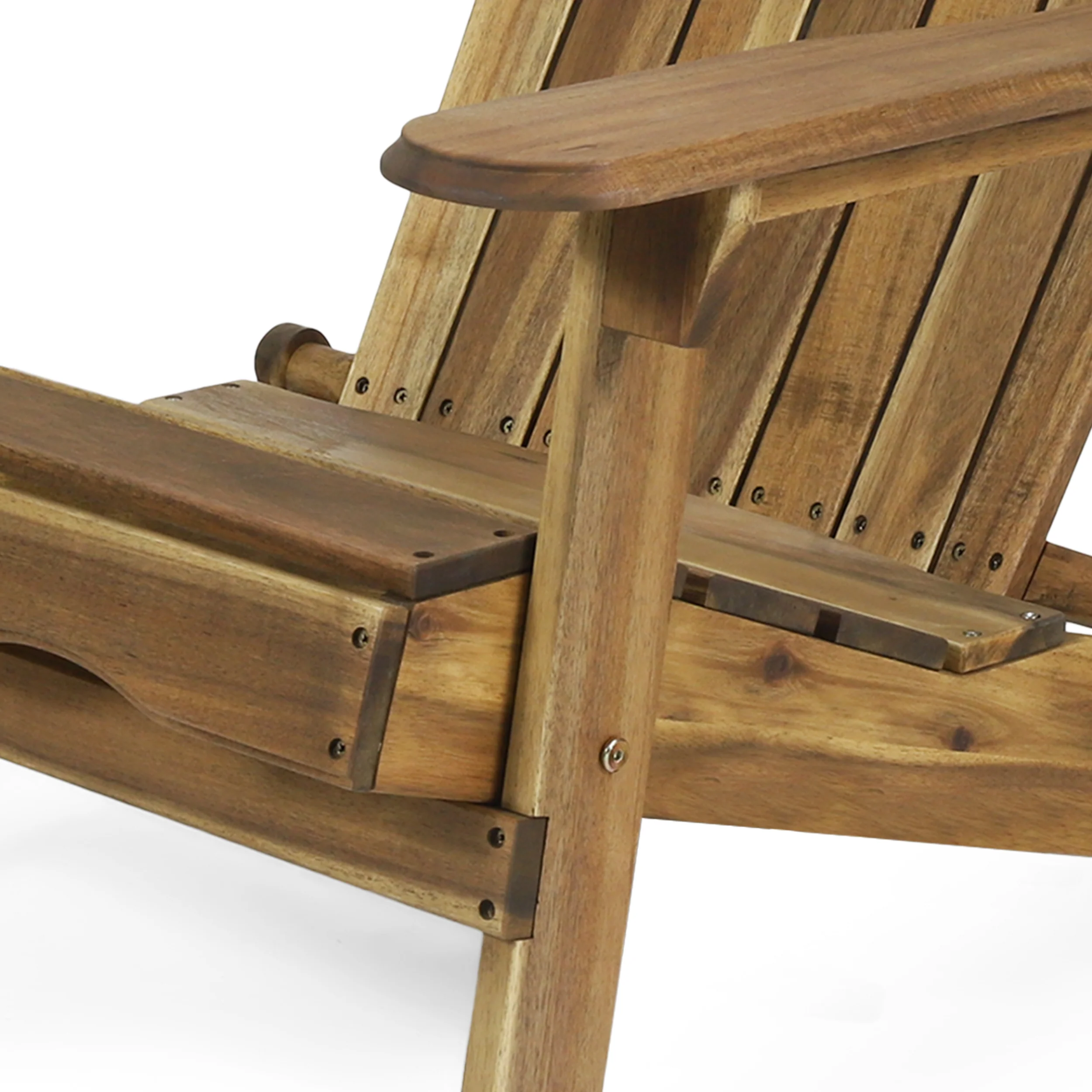 Benson Outdoor 5 Piece Acacia Wood/ Light Weight Concrete Adirondack Chair Set with Fire Pit - furnishings
