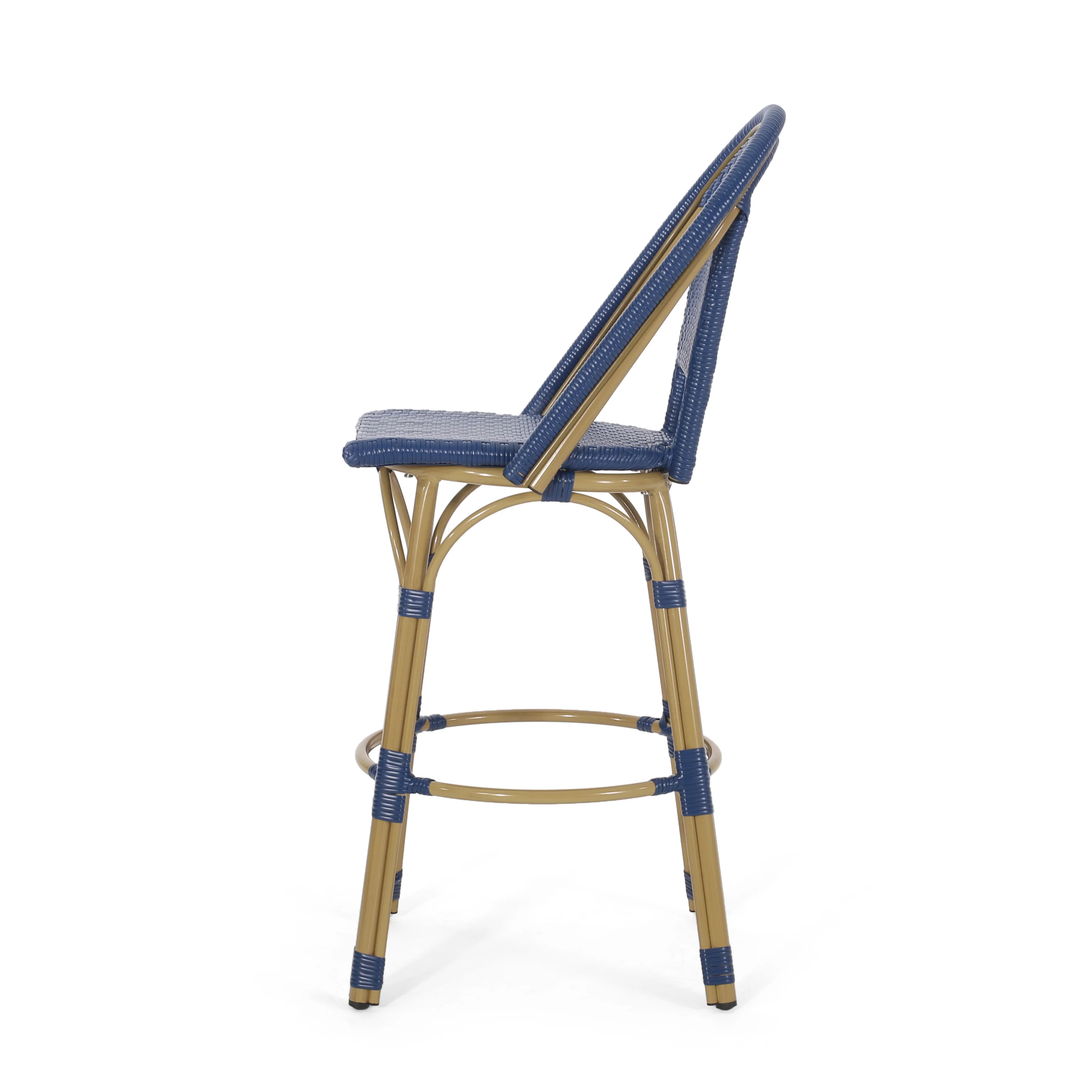 Cotterell Outdoor French Wicker and Aluminum 29.5 Inch Barstools, Set of 2 - furnishings