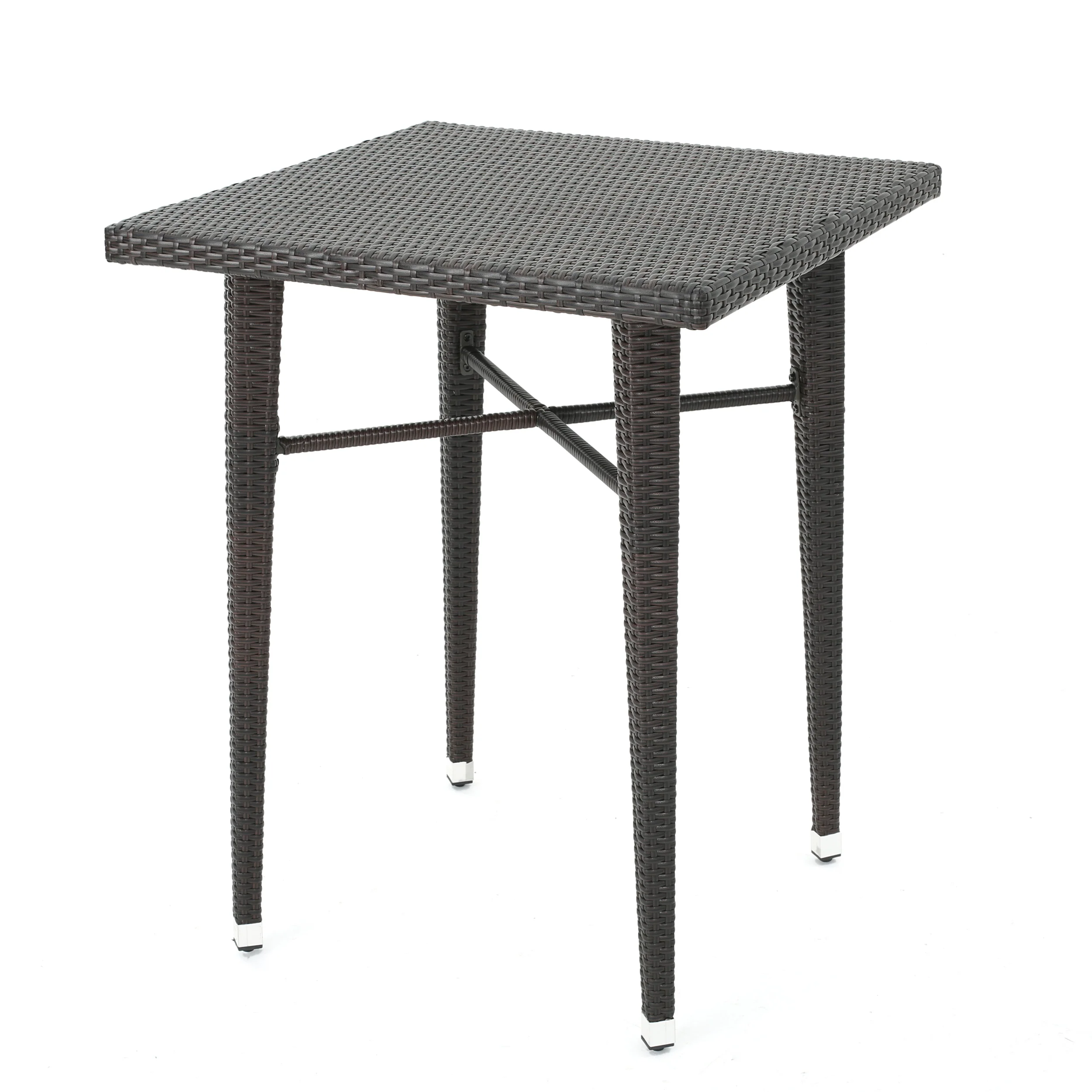 Dom Outdoor 32.5 Inch Square Multi-brown Wicker Bar Table - furnishings