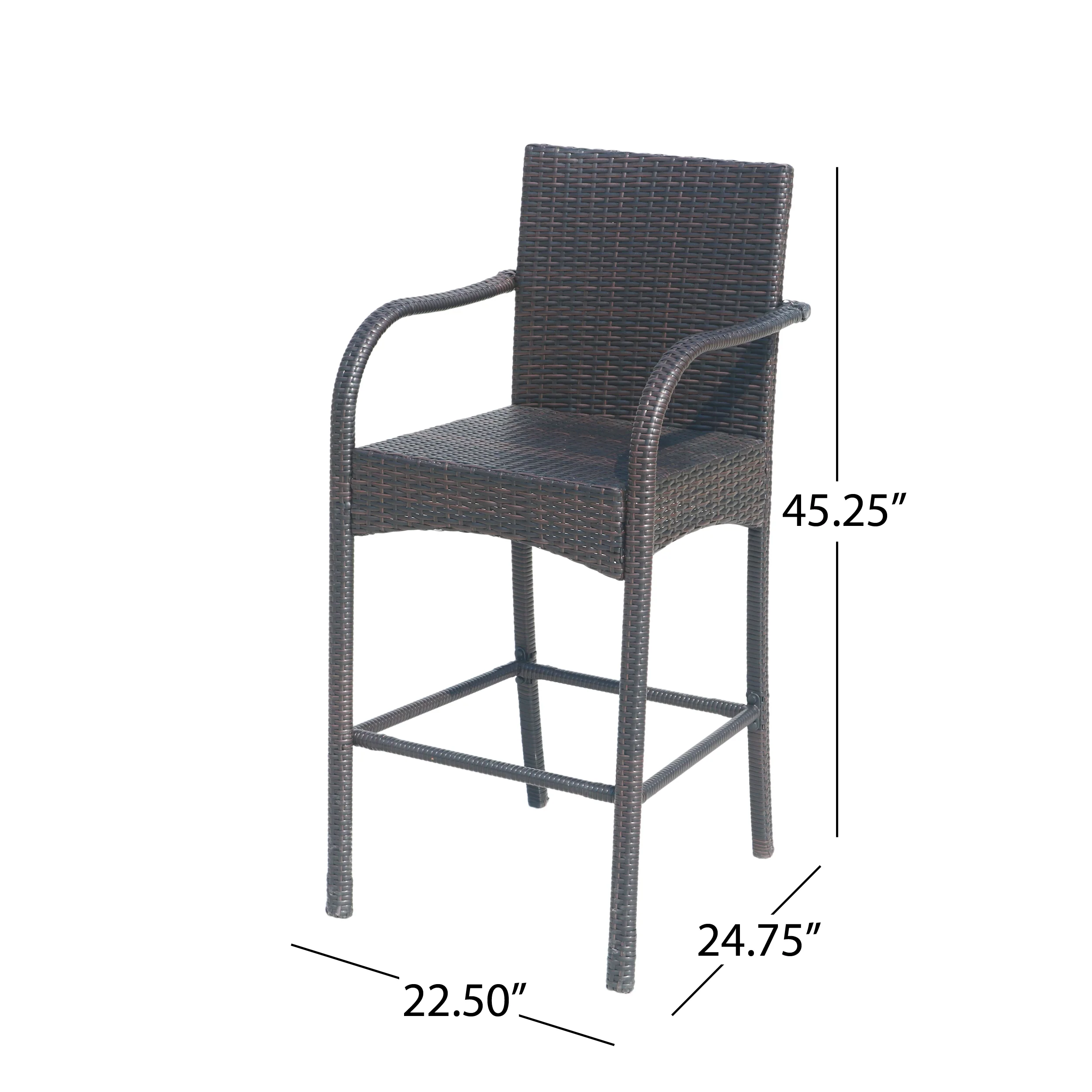 Iremide Outdoor Wicker Barstool Chair (Set of 2) - furnishings