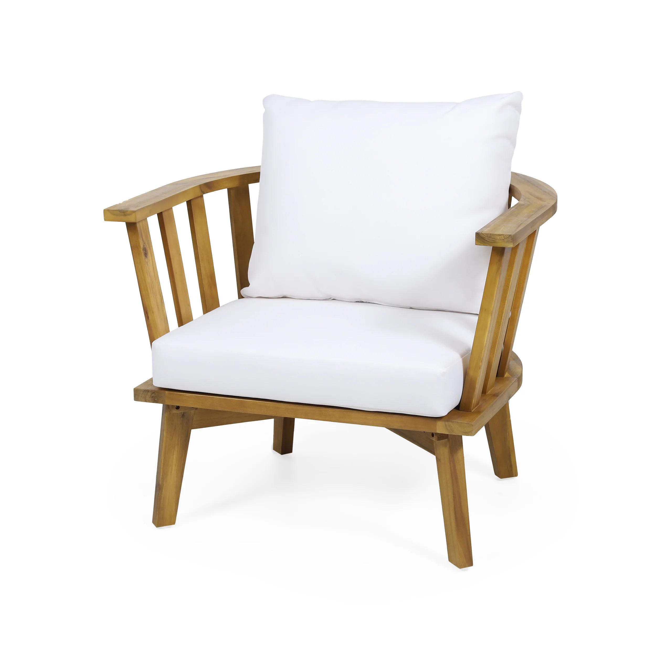 Laiah Outdoor 2 Seater Wooden Chat Set with Round Coffee Table - furnishings