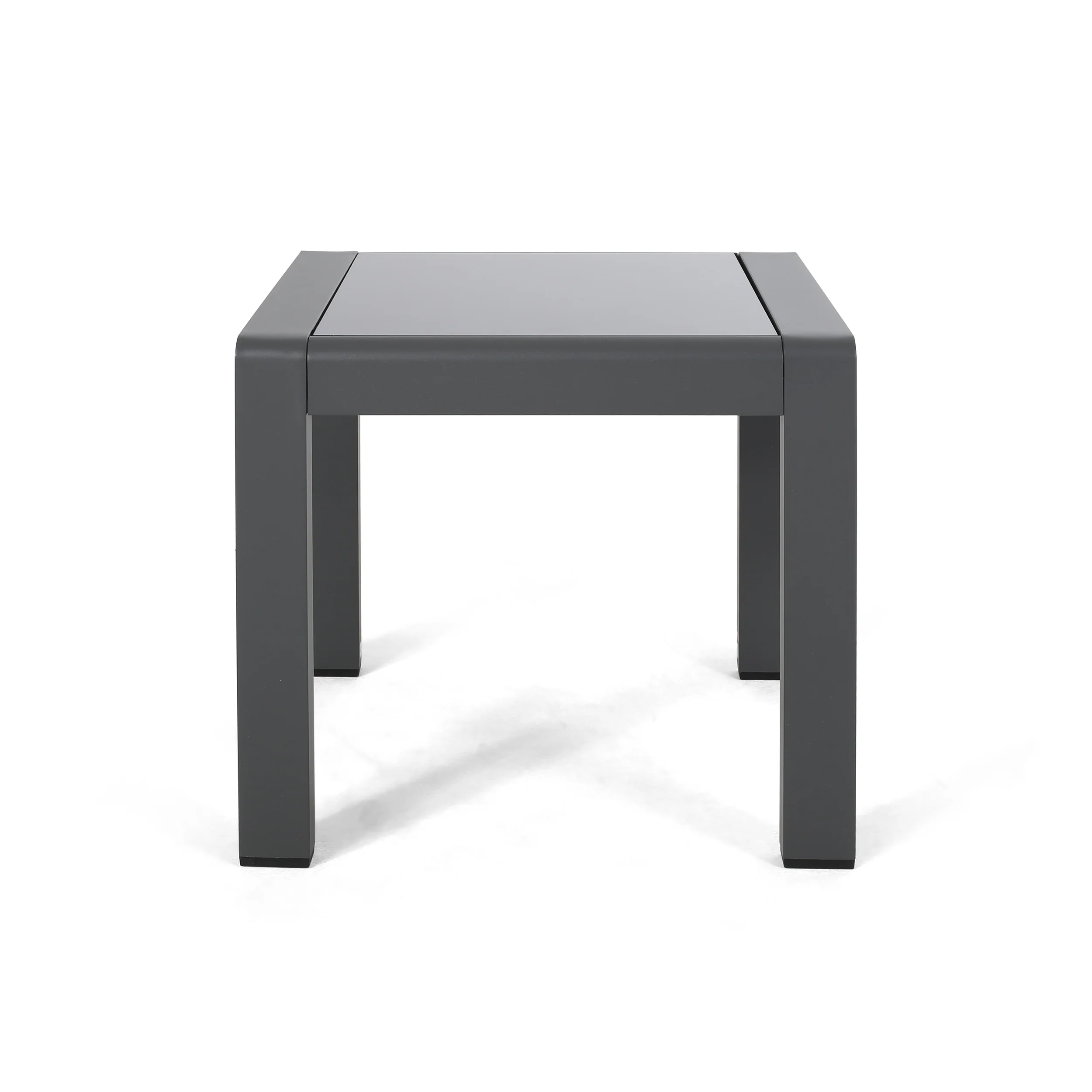 Giovanna Coral Outdoor Aluminum Side Table with Glass Top - furnishings