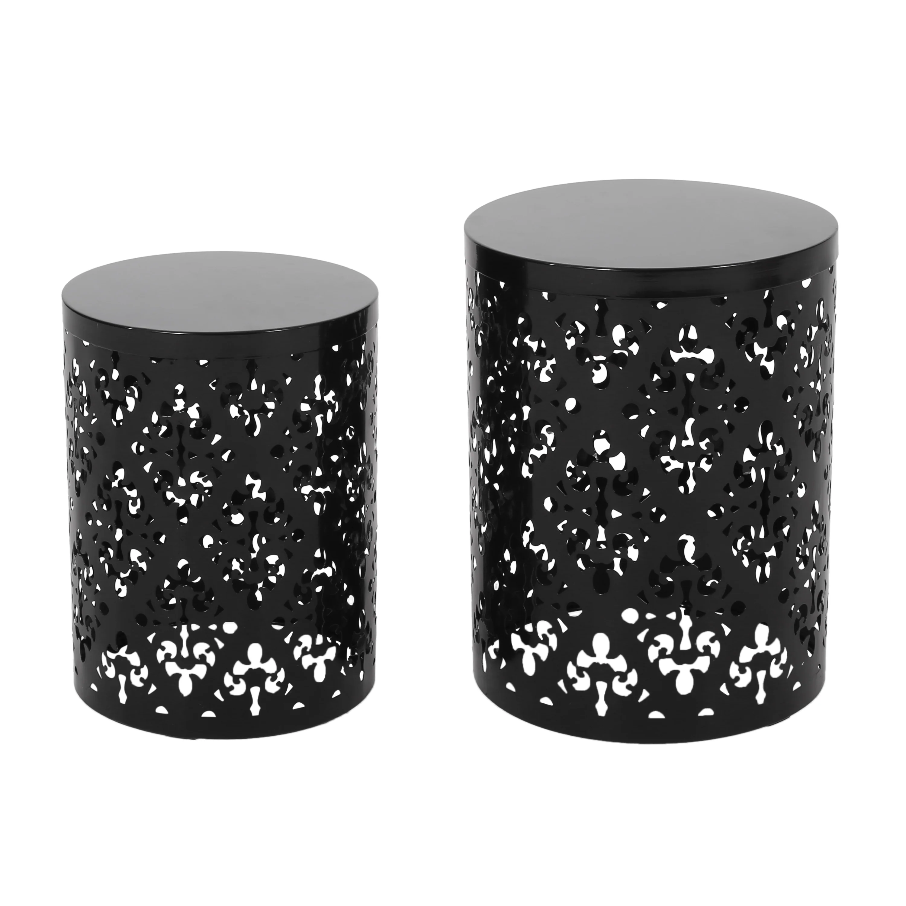 Verdugo Outdoor Metal Side Tables, Set of 2 - furnishings