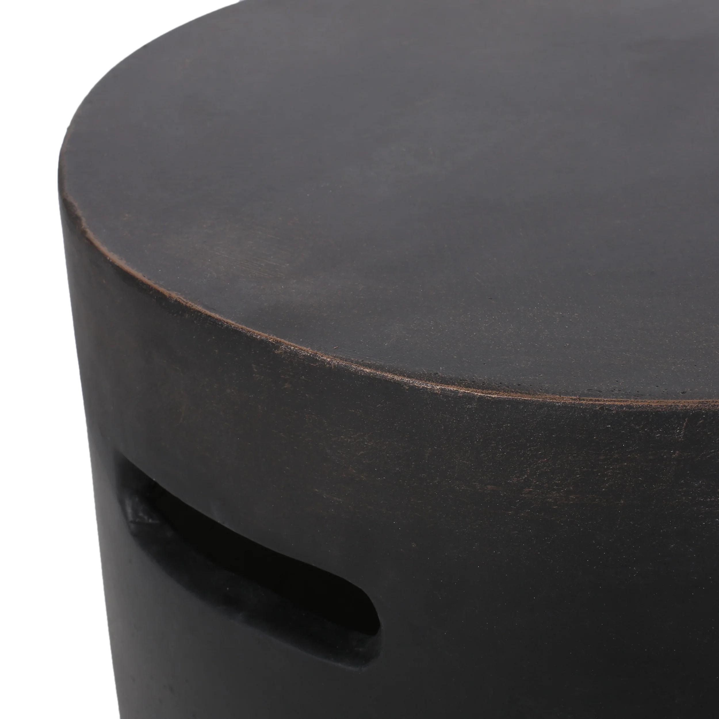 Woodrise Outdoor Lightweight Concrete Side Table, Antique Copper - furnishings