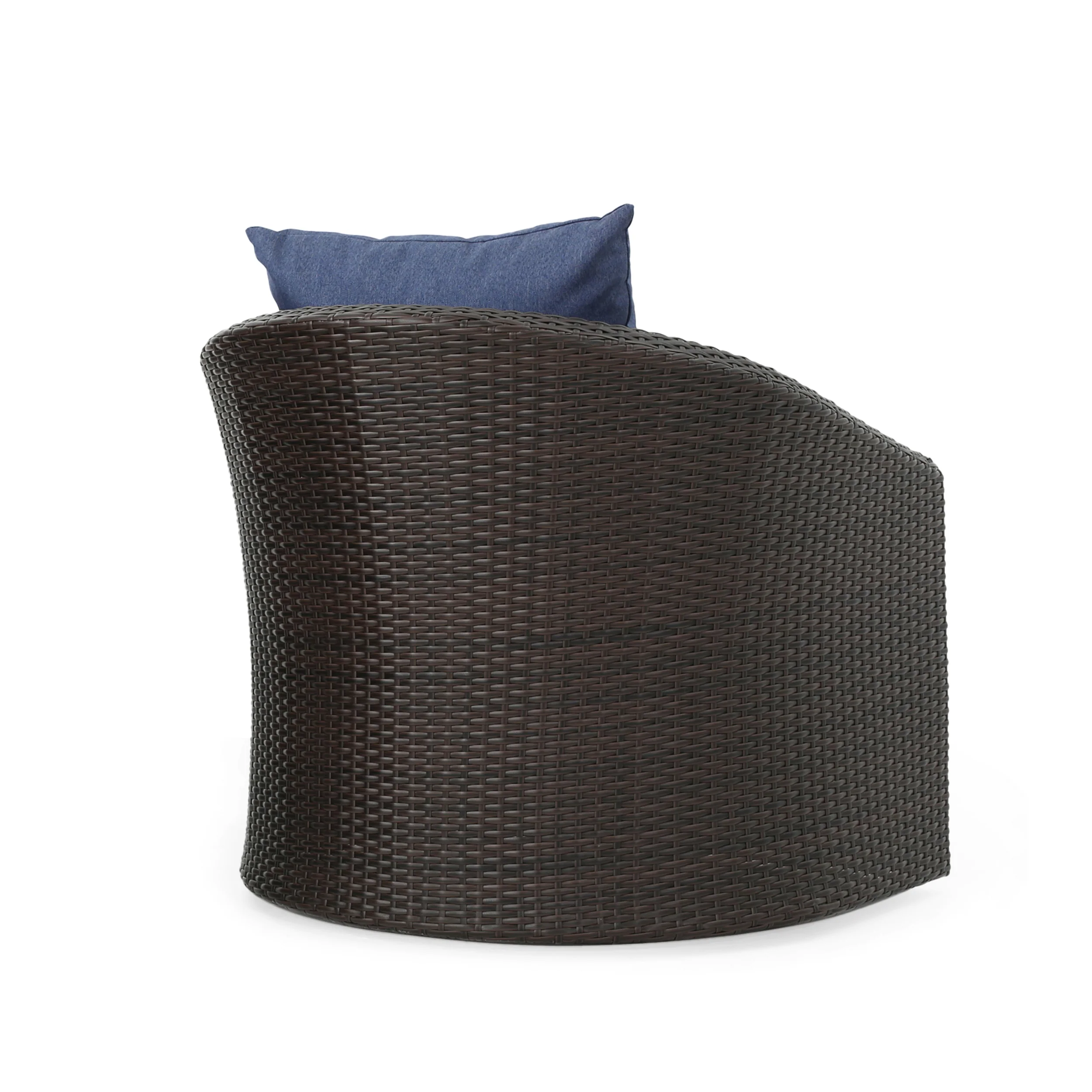 Dillard Outdoor 4 Seater Wicker Swivel Chair and Fire Pit Set - furnishings