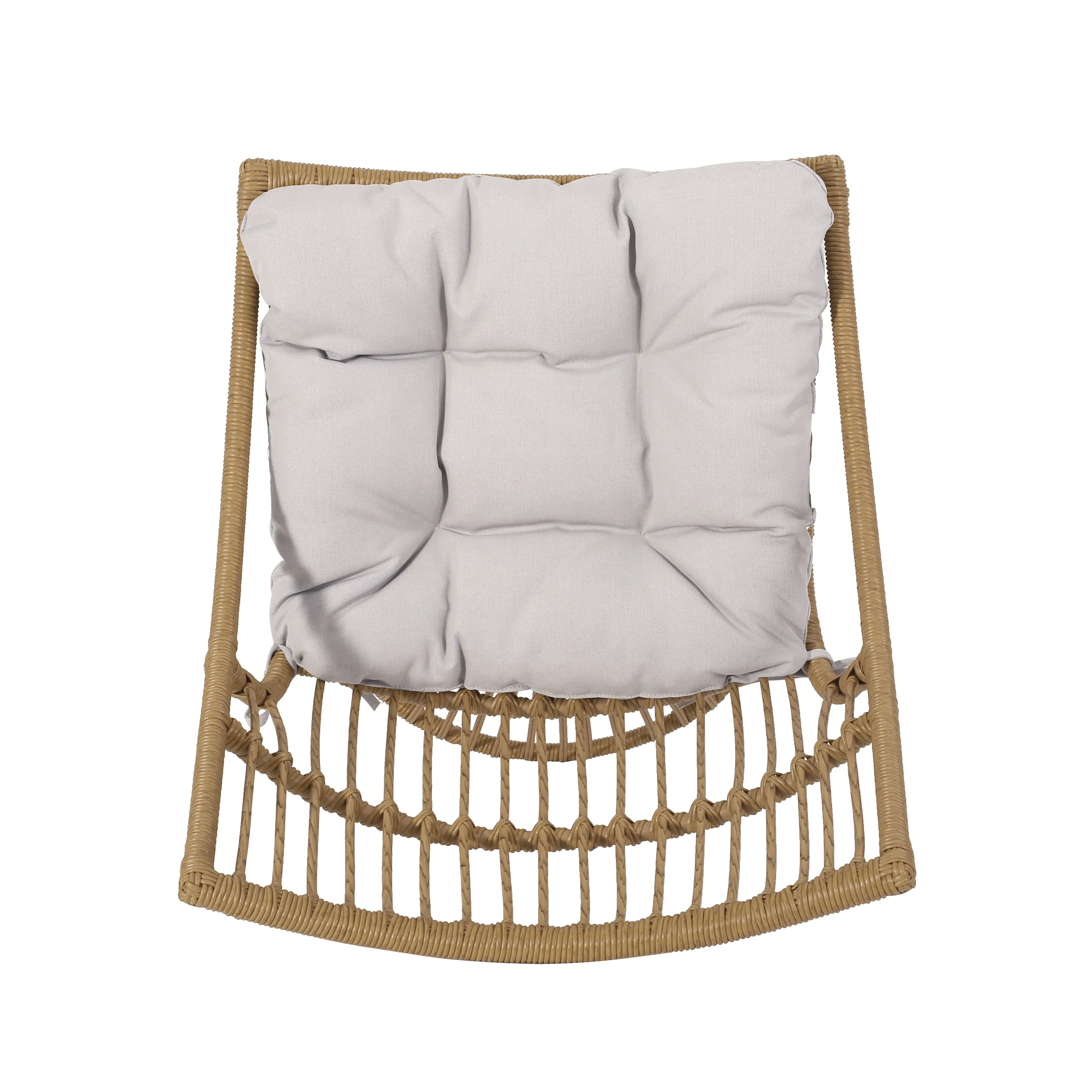 Apulia Outdoor Wicker 2 Seater Chat Set with Cushion, Light Brown and Beige - furnishings