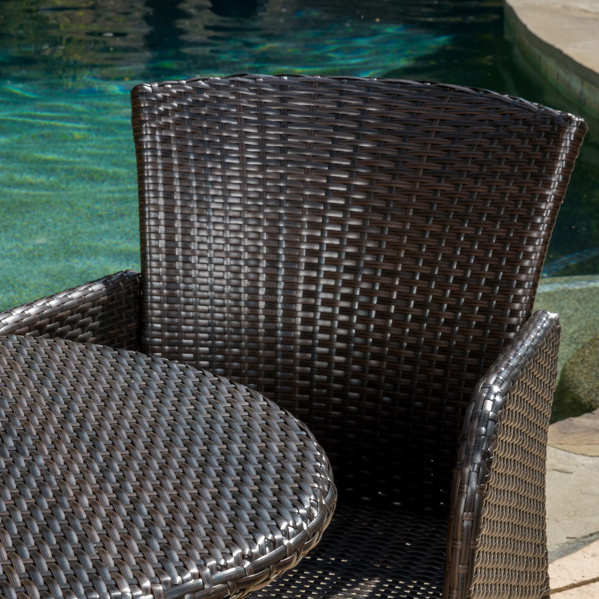 Mockler Outdoor Contemporary Multi-Brown Round 3pc Bistro Set - furnishings