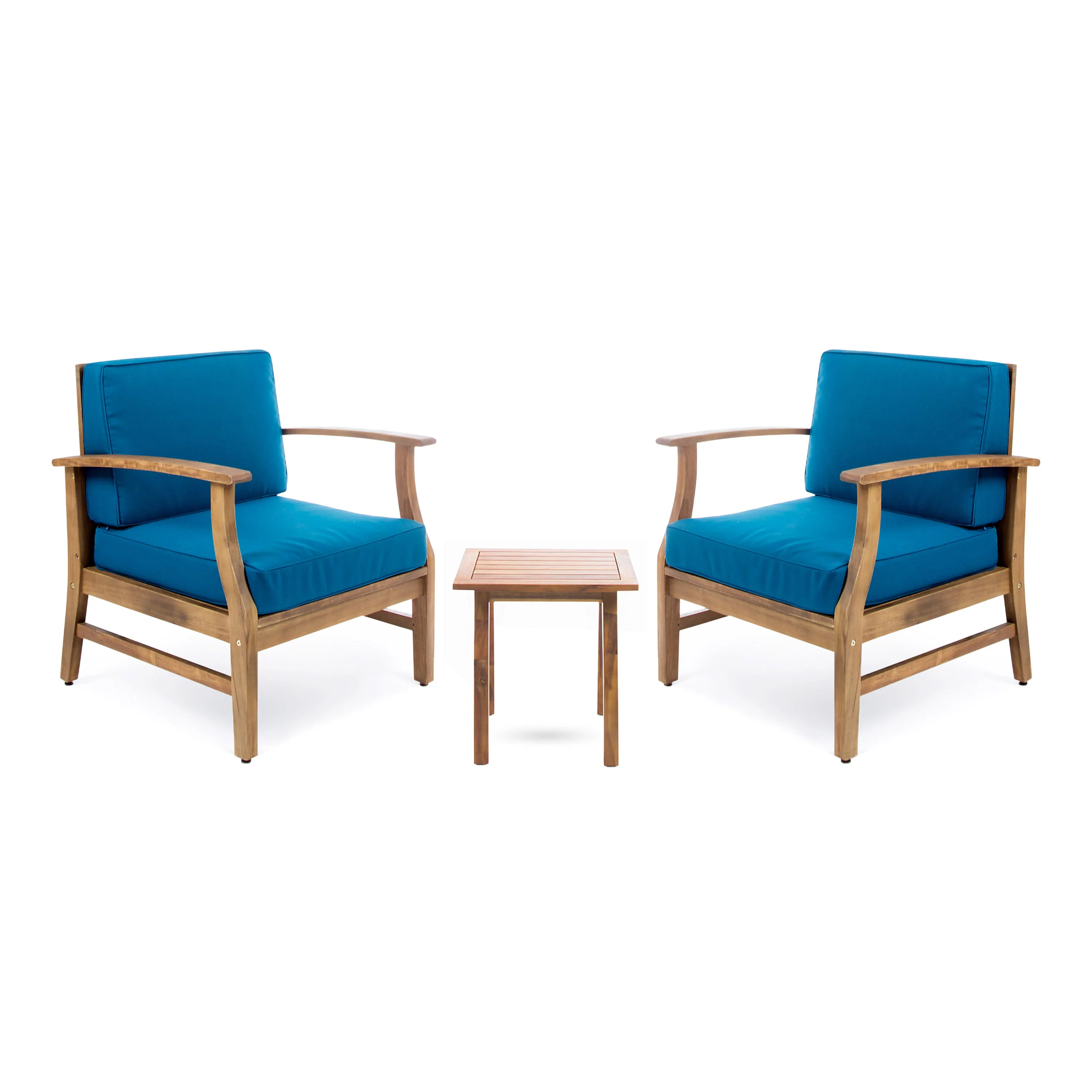 Pearl Outdoor 2 Seater Acacia Wood Chat Set with Cushions - furnishings