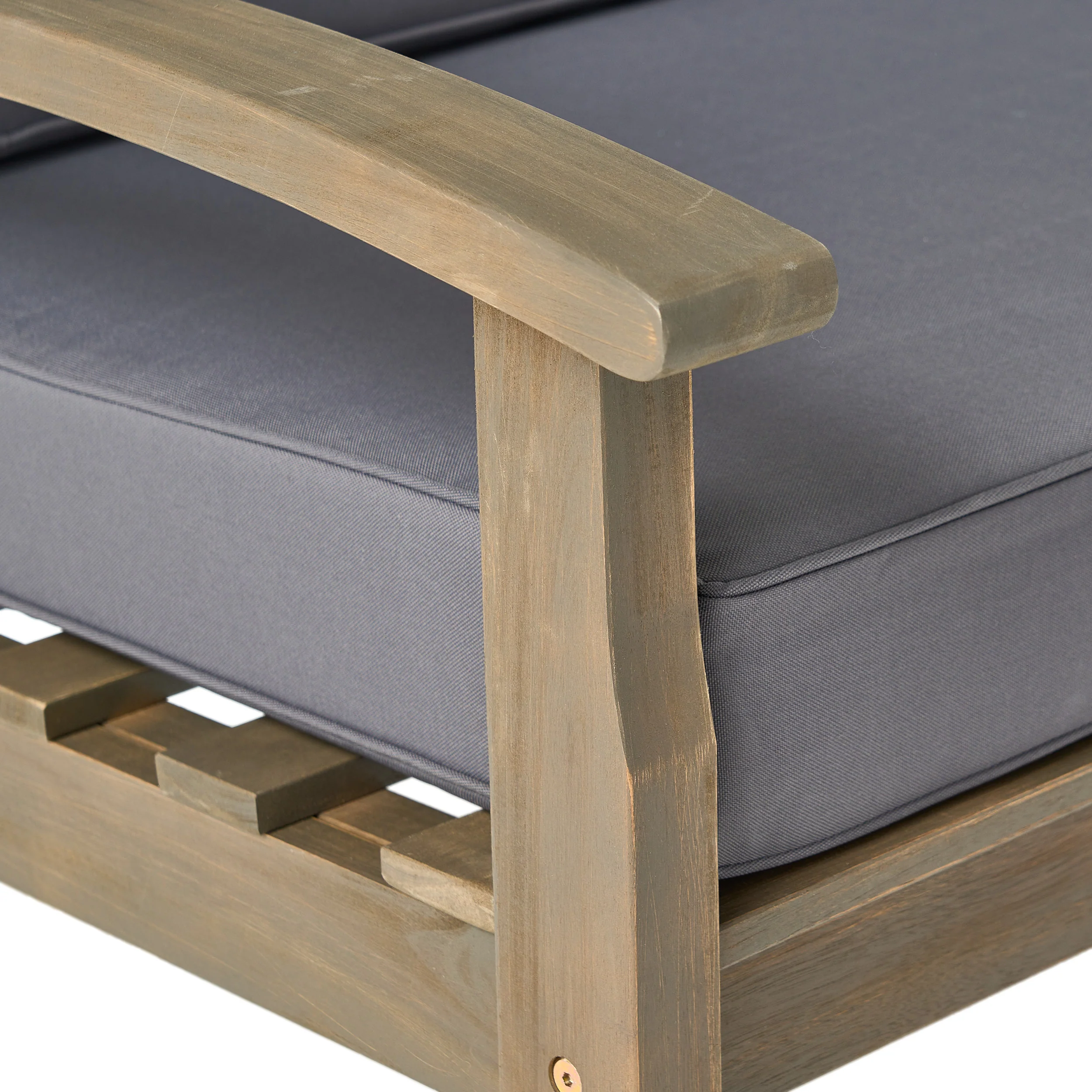 Preston Outdoor Acacia Wood Loveseat and Coffee Table - furnishings