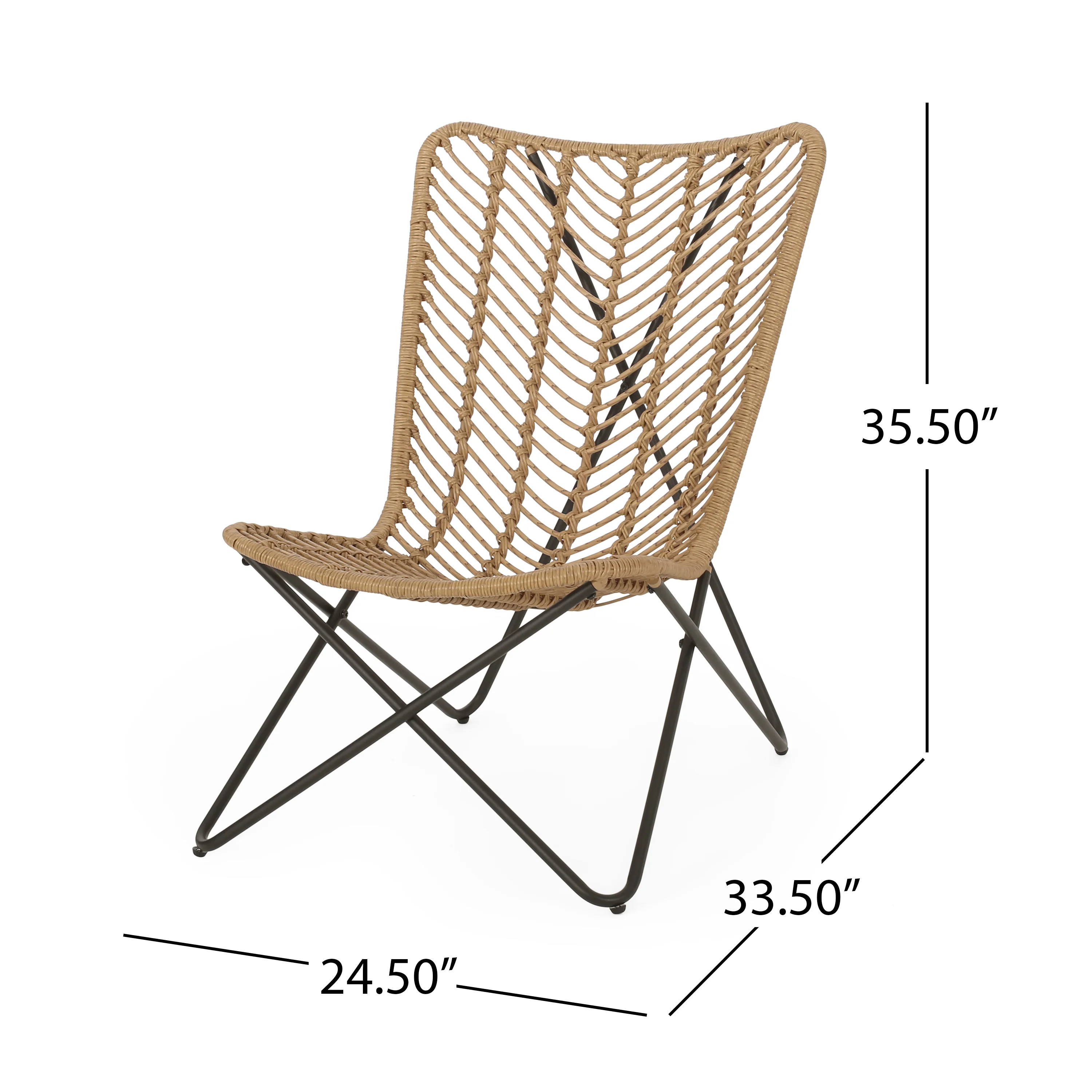 Juan Outdoor Wicker Accent Chairs, Set of 2 - furnishings