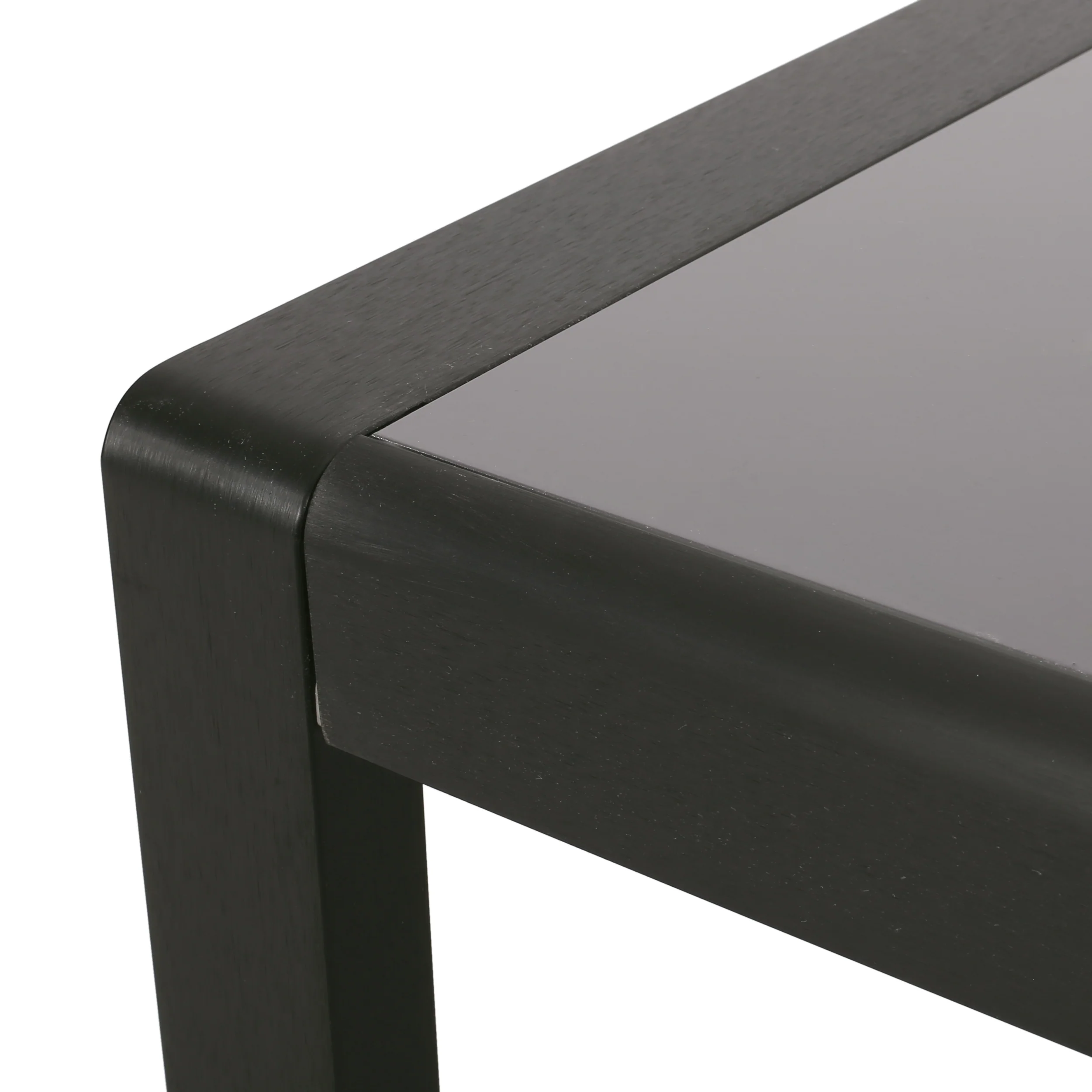 Gadd Outdoor Aluminum and Tempered Glass Coffee Table, Black, Gray - furnishings