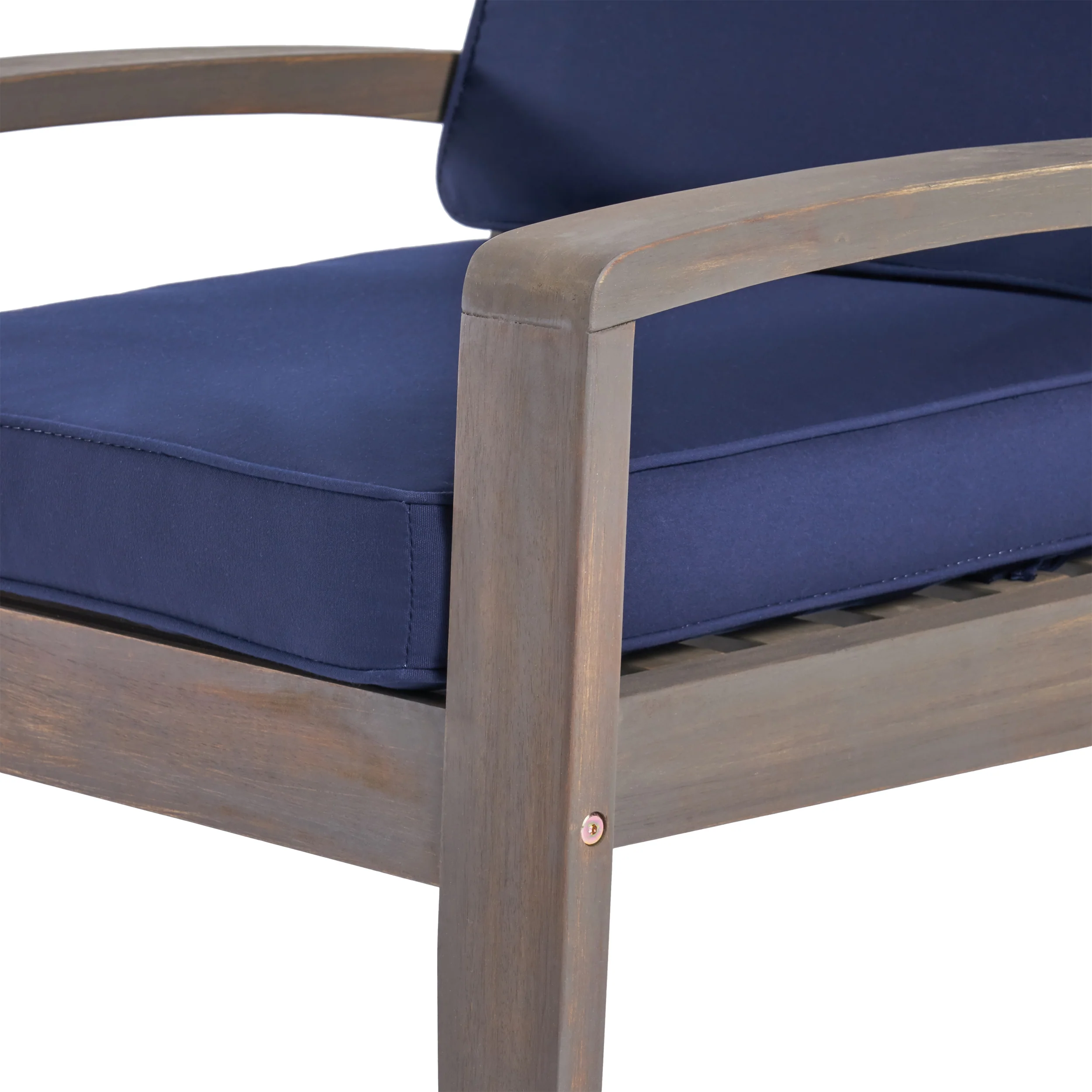 Parma Outdoor Acacia Wood Club Chairs with Sunbrella Cushions - furnishings