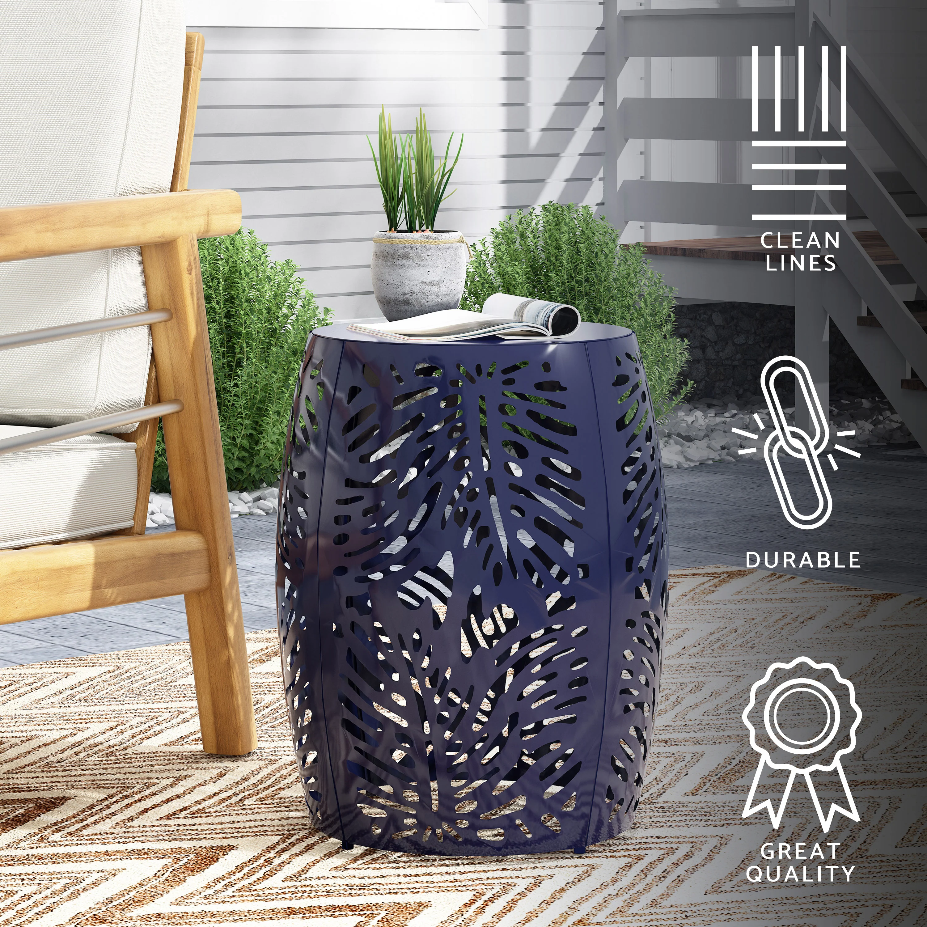 Holt Outdoor Metal Side Table - furnishings