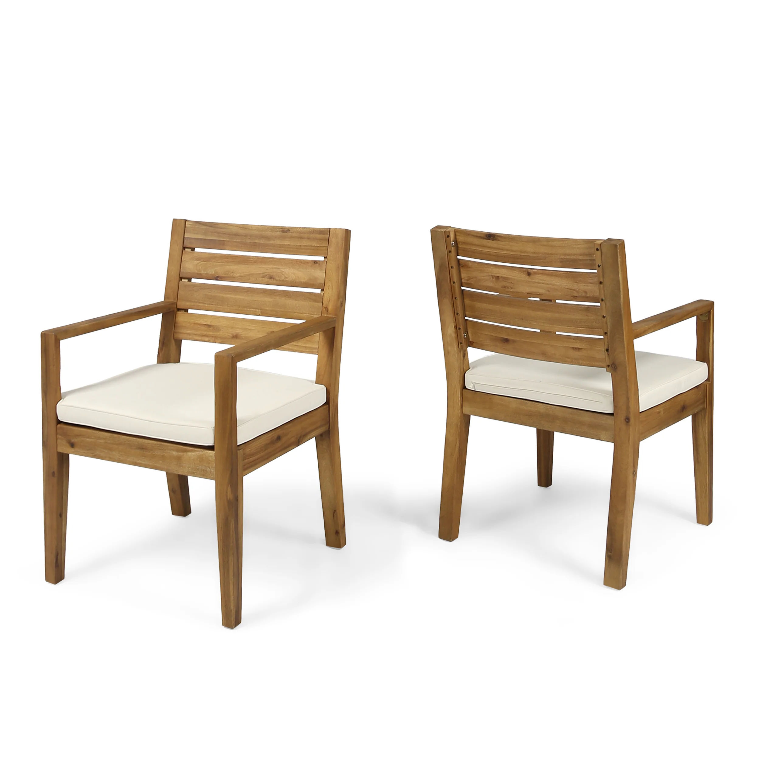 Eric Outdoor Acacia Wood Dining Chairs - furnishings