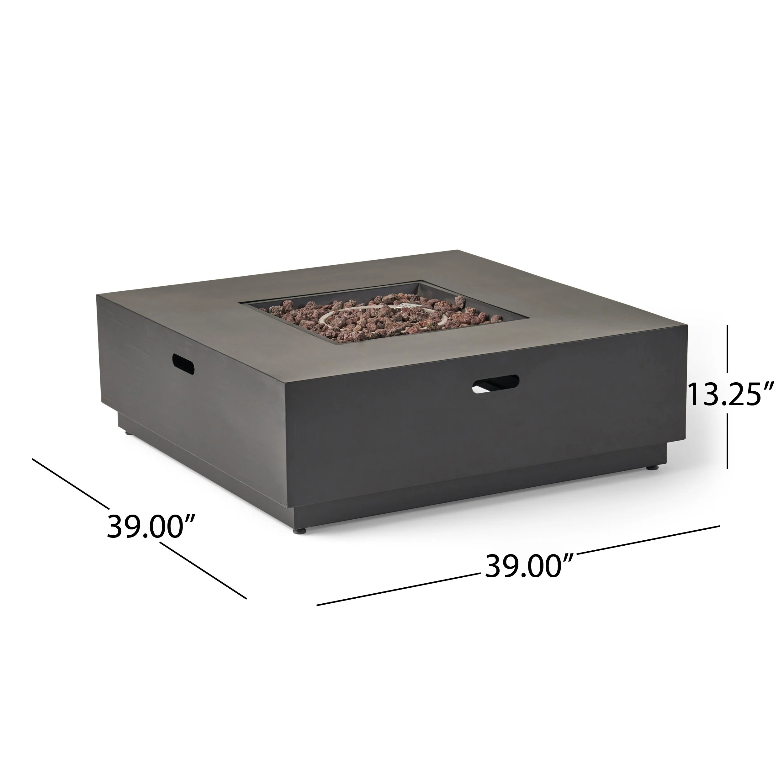 Gina Outdoor Acacia Wood 5 Seater Sectional Sofa Set with Fire Pit - furnishings