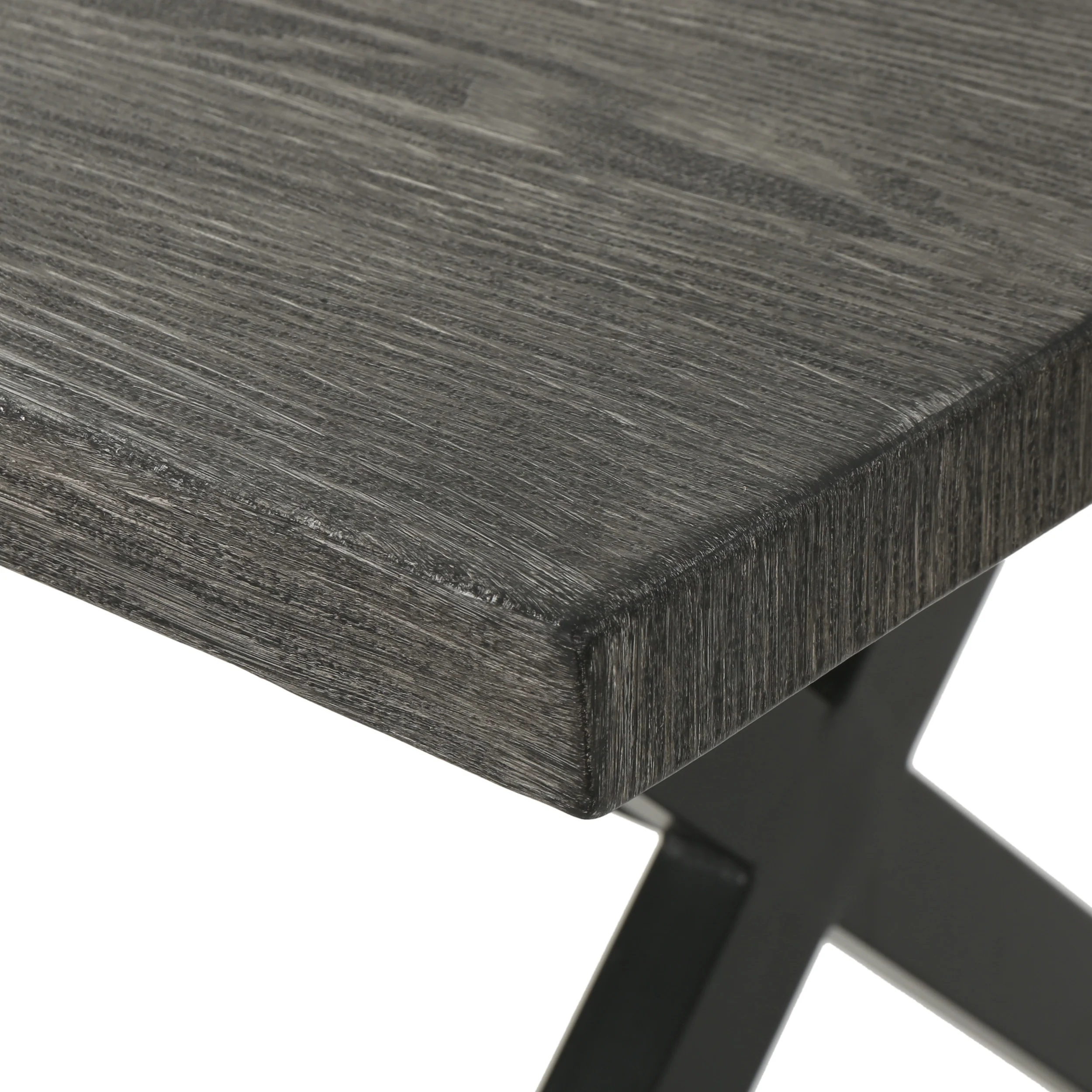 Rosarito Outdoor Aluminum Dining Table with Black Steel Frame - furnishings