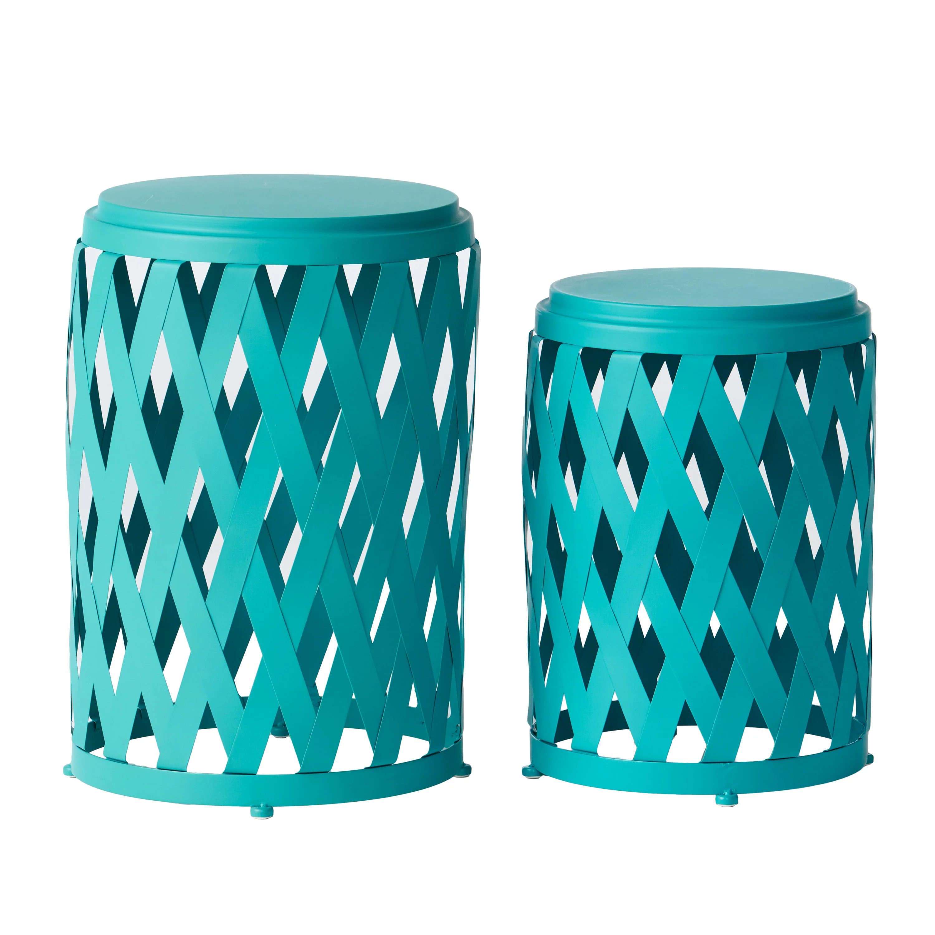 Ellen Nestable Outdoor Small and Large Iron Side Table Set (Set of 2) - furnishings
