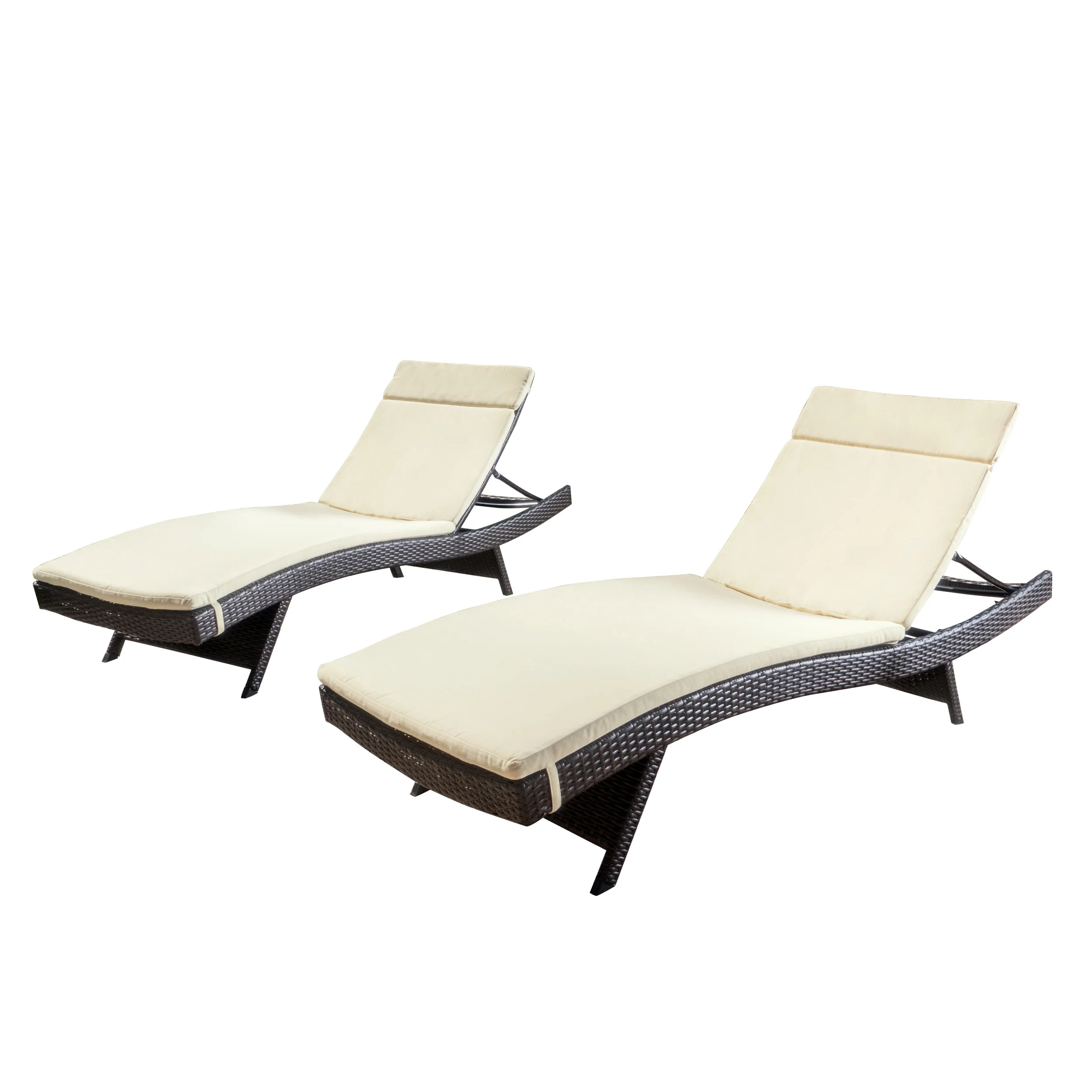 Lakeport Outdoor Adjustable Chaise Lounge Chairs w/ Cushions (set of 2) - furnishings
