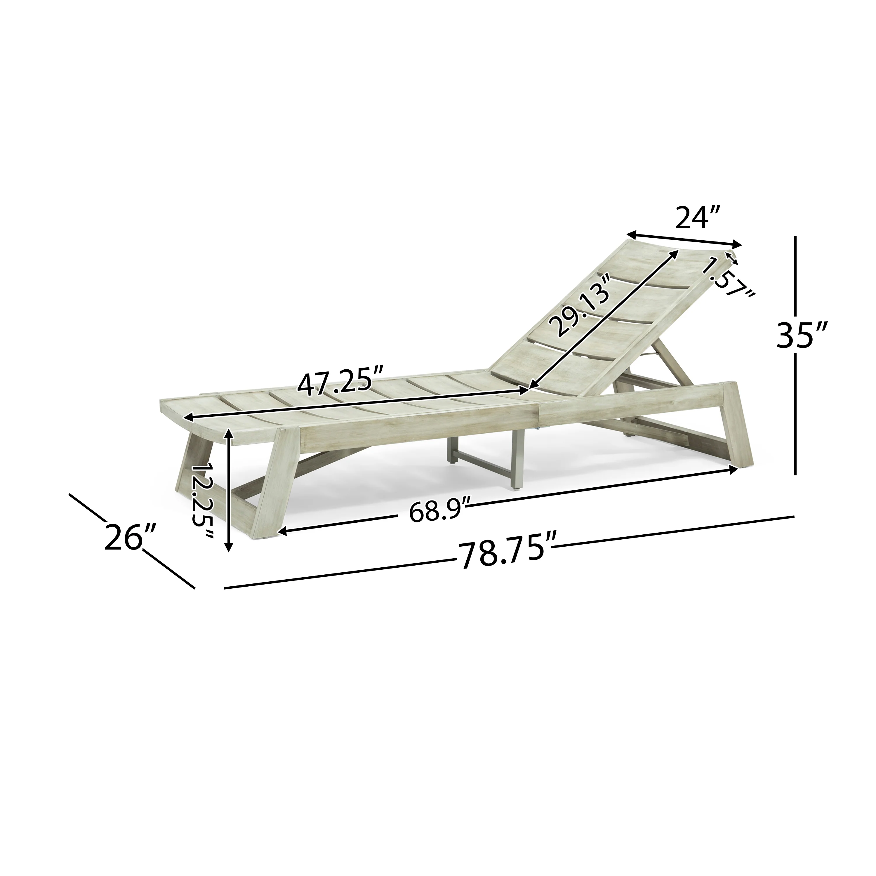 Melissa Outdoor Acacia Wood Chaise Lounge (Set of 4) - furnishings