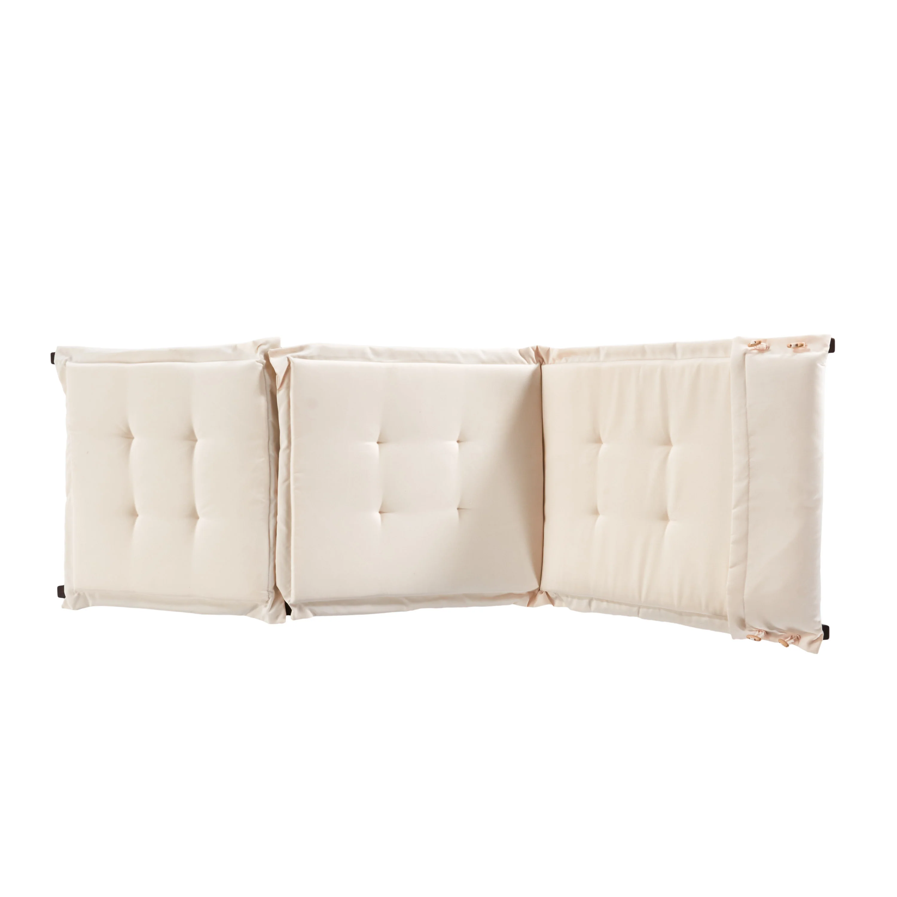 Midori Mahogany Wood Folding Chaise Lounger Chair w/ Cream Cushion - furnishings