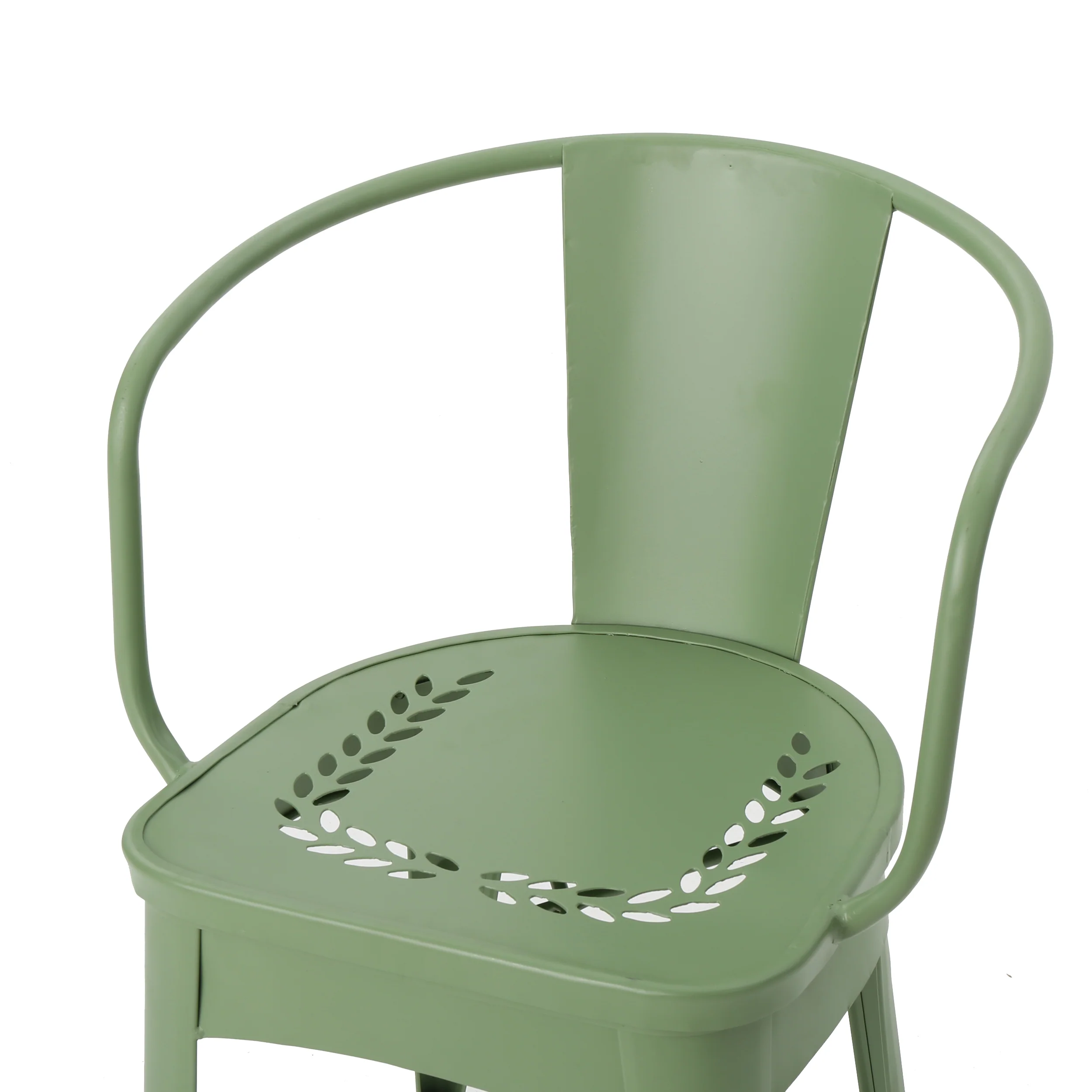 Leona Outdoor 3 Piece Paint Finished Iron Bistro Set - furnishings