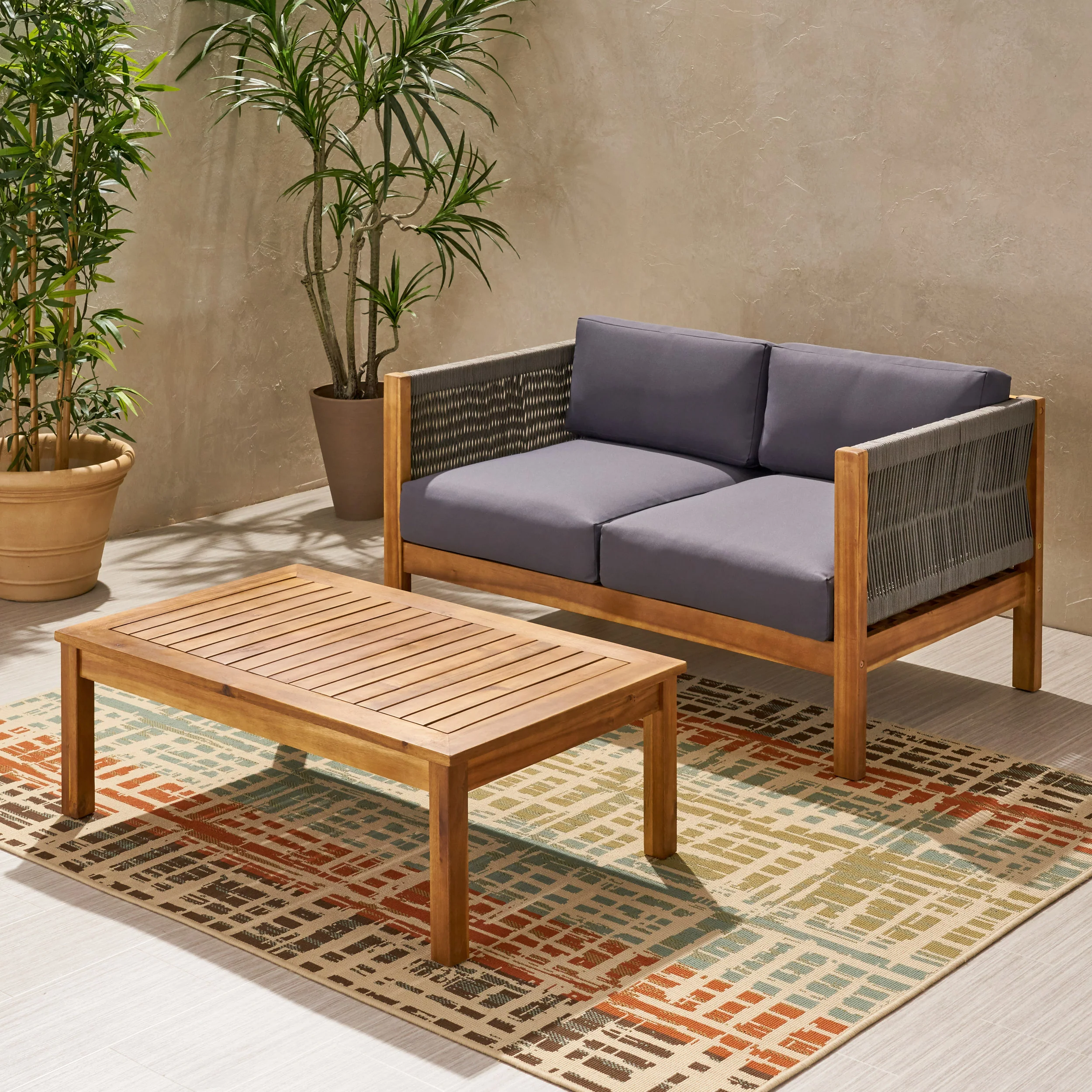 Theresa Outdoor Loveseat Set - furnishings