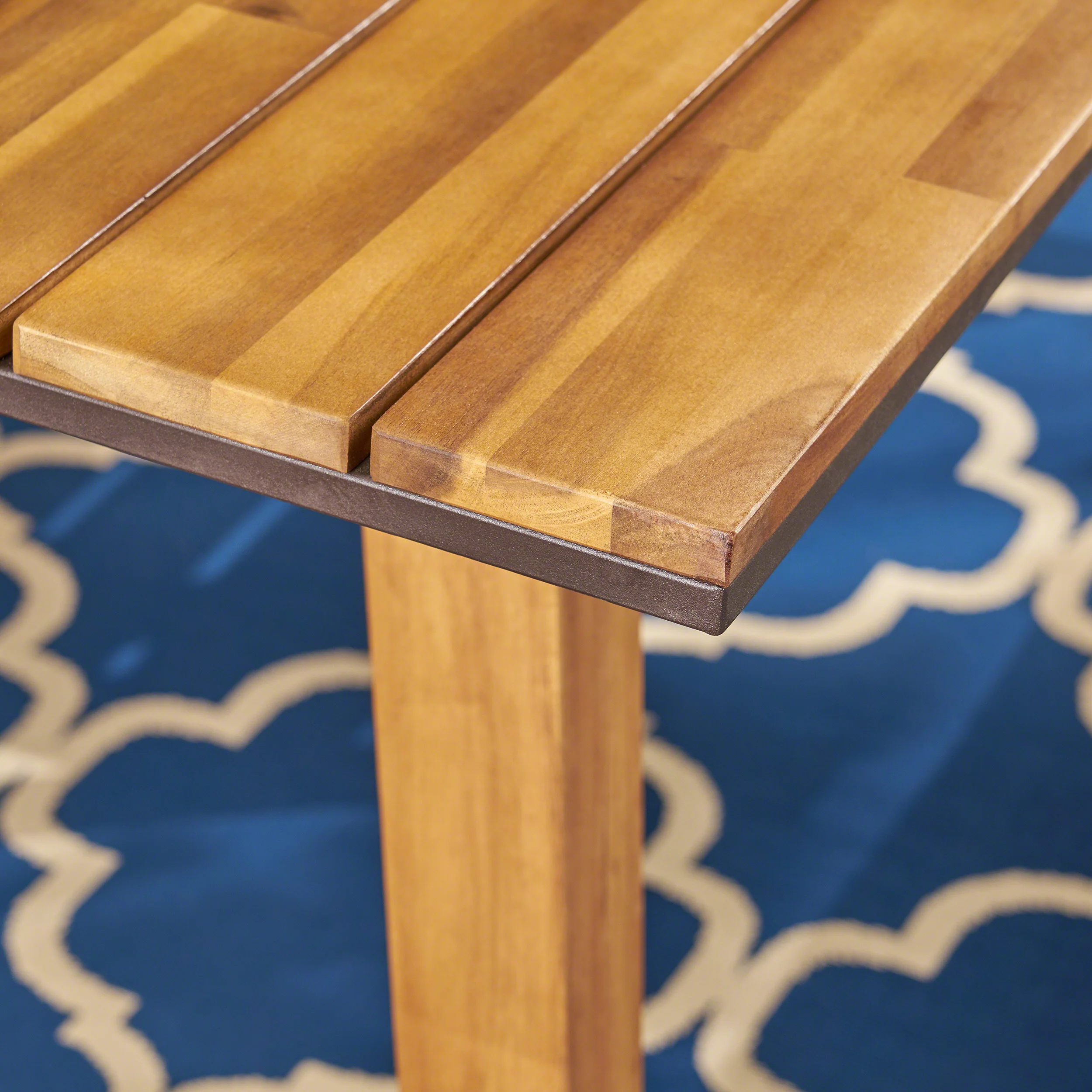 Paul Outdoor 71-inch Acacia Wood Dining Table, Teak Finish - furnishings