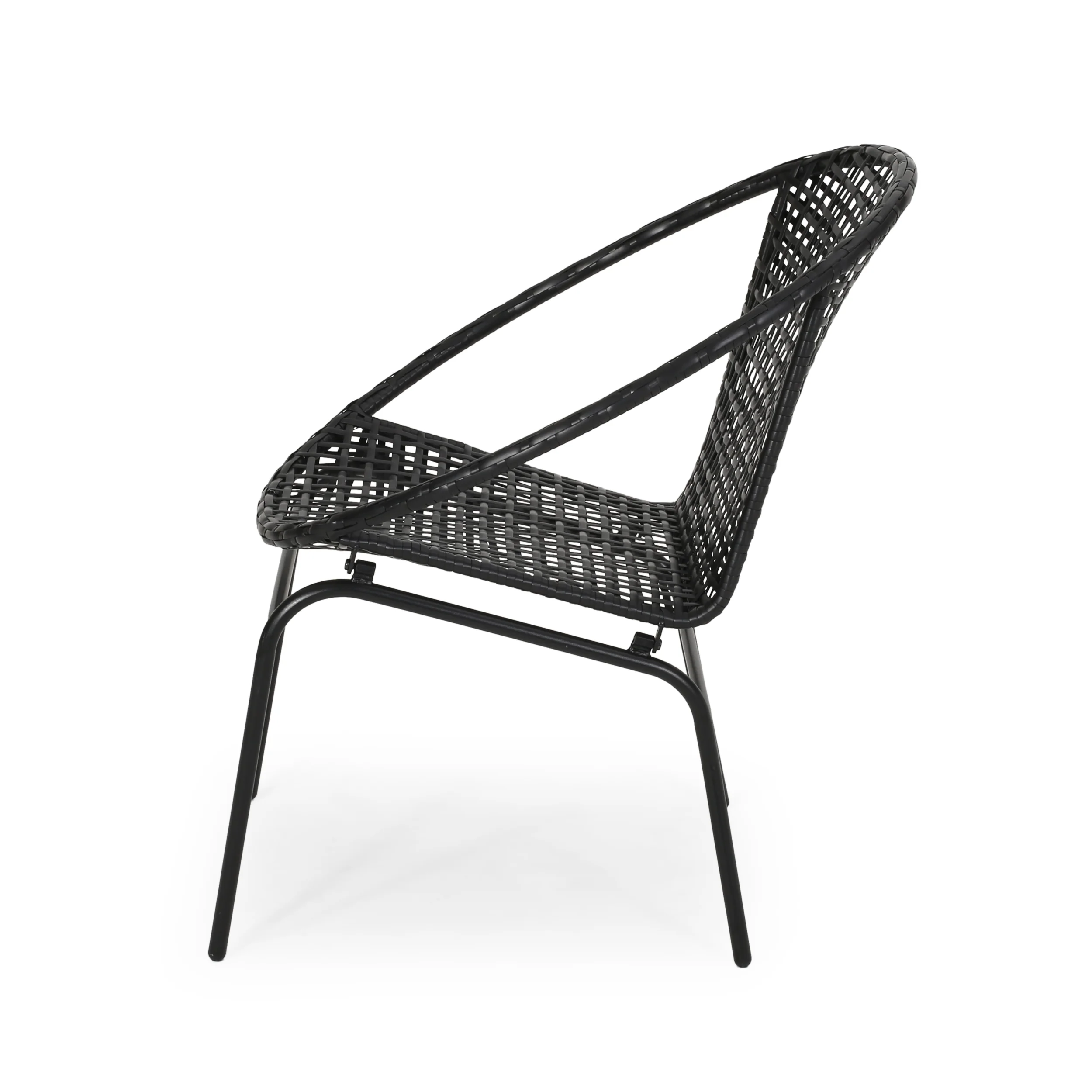 German Outdoor Modern Faux Rattan Club Chair (Set of 2) - furnishings
