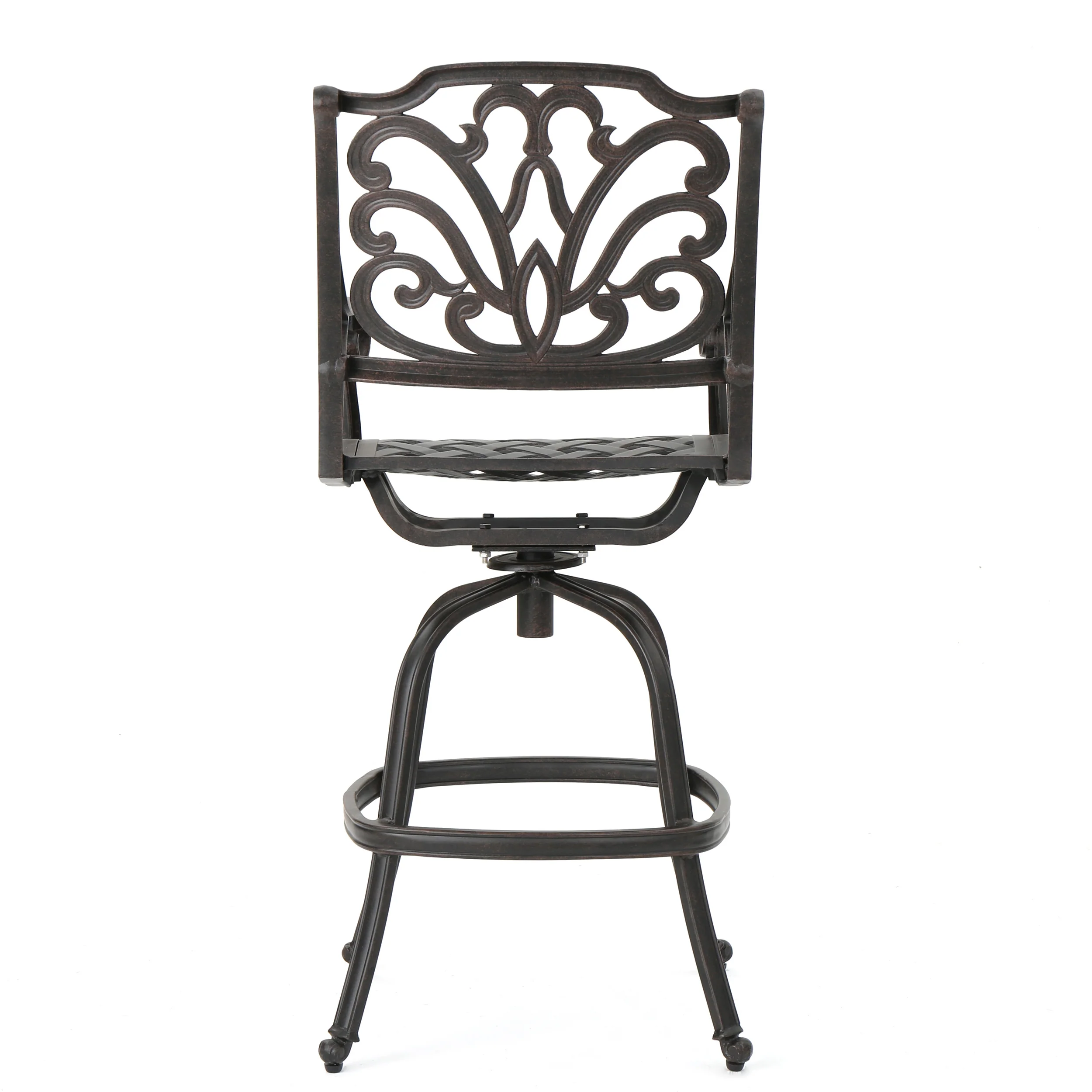 Calandra 30-Inch Outdoor Bronze Finished Cast Aluminum Barstools - furnishings