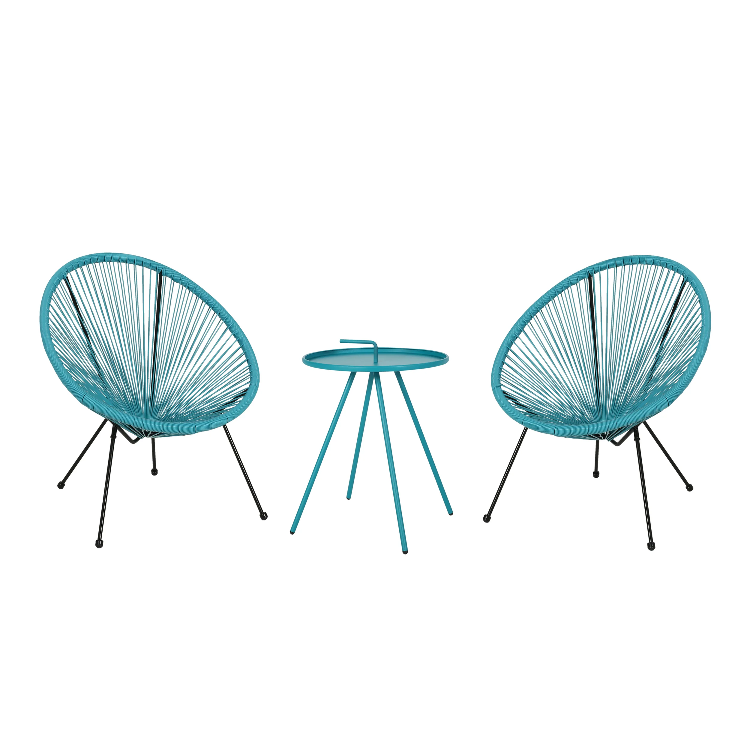 Samantha Outdoor Woven 3 Piece Chat Set - furnishings