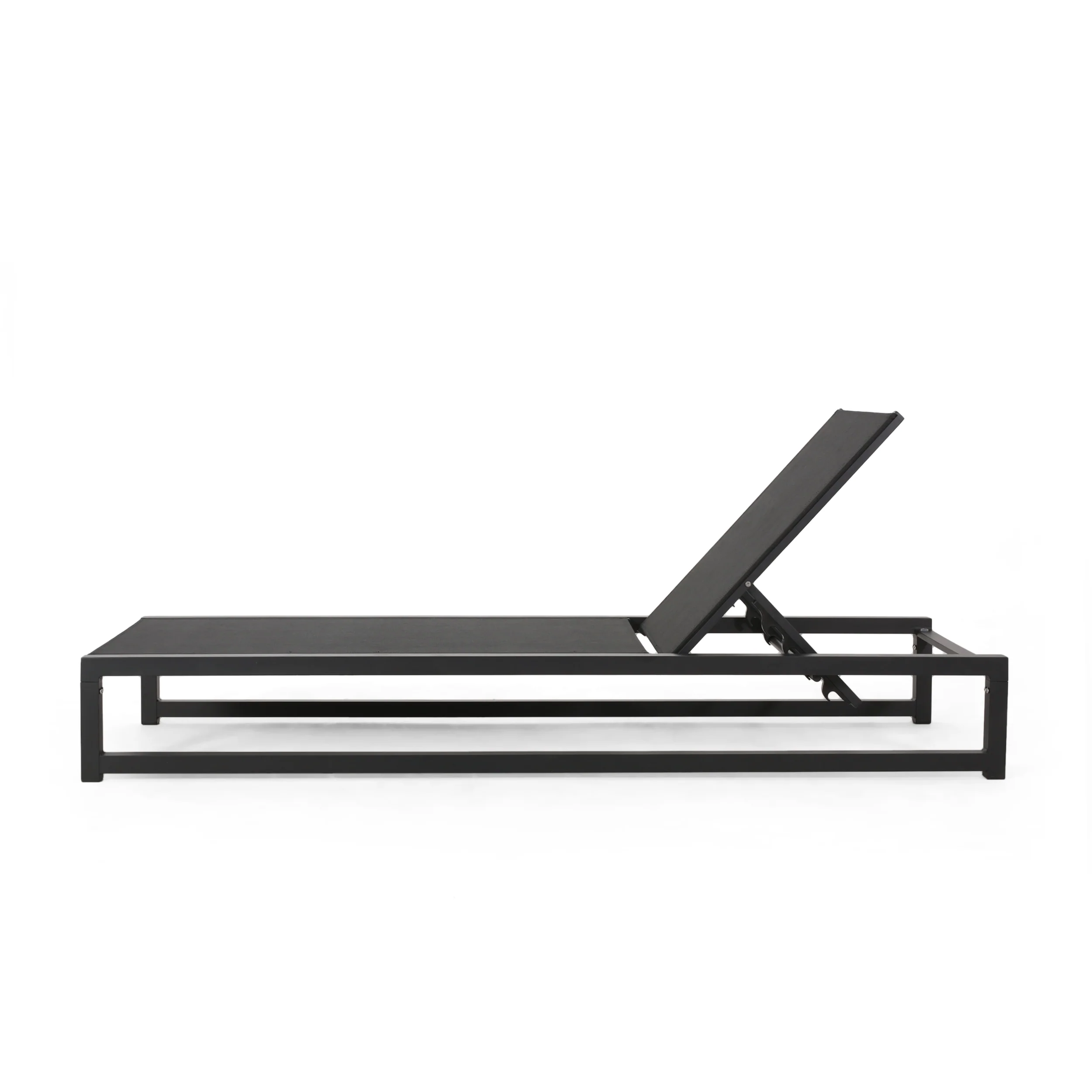 Moderna Outdoor Aluminum Chaise Lounge with Mesh Seating - furnishings