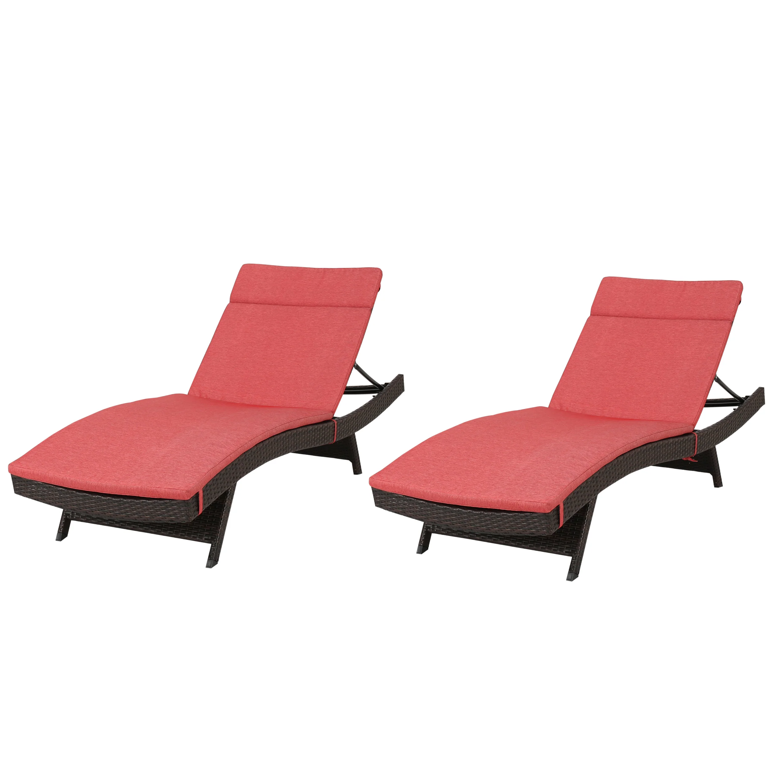 Lakeport Outdoor Adjustable Chaise Lounge Chairs w/ Cushions (set of 2) - furnishings
