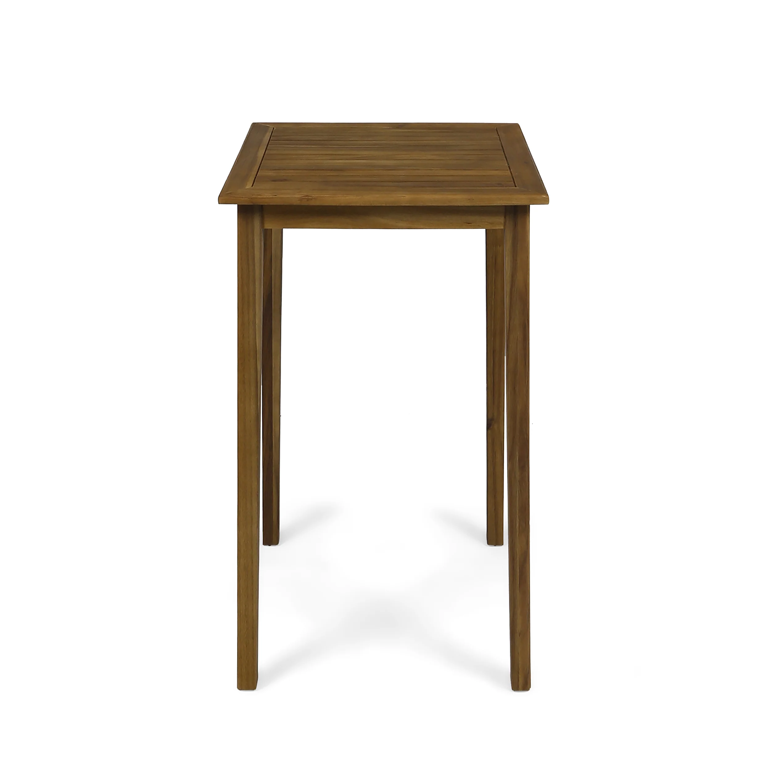 Teresa Outdoor Minimalist Acacia Wood Square Bar Table - furnishings