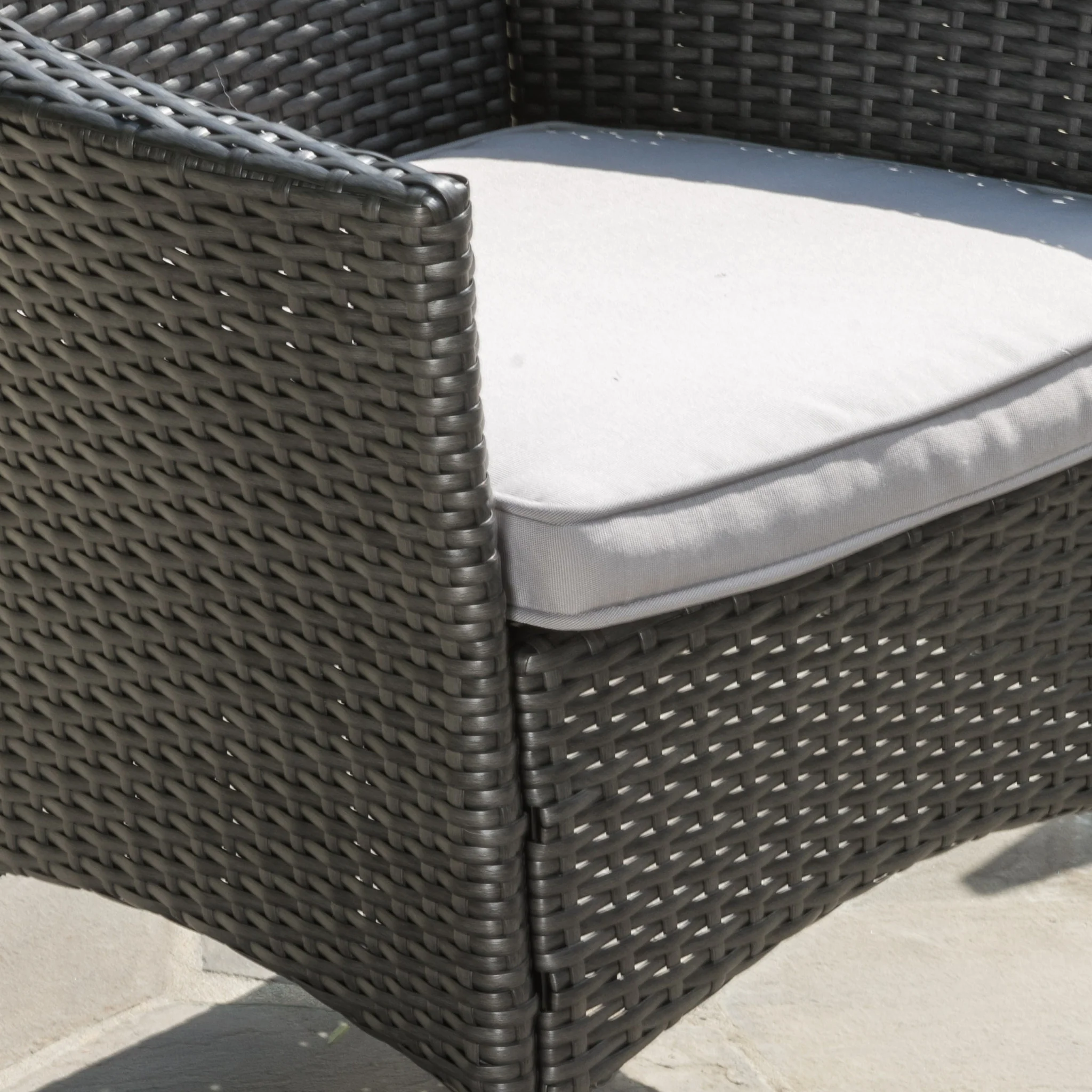 Brascha Contemporary Outdoor PE Wicker Dining Chairs w/ Cushions - furnishings