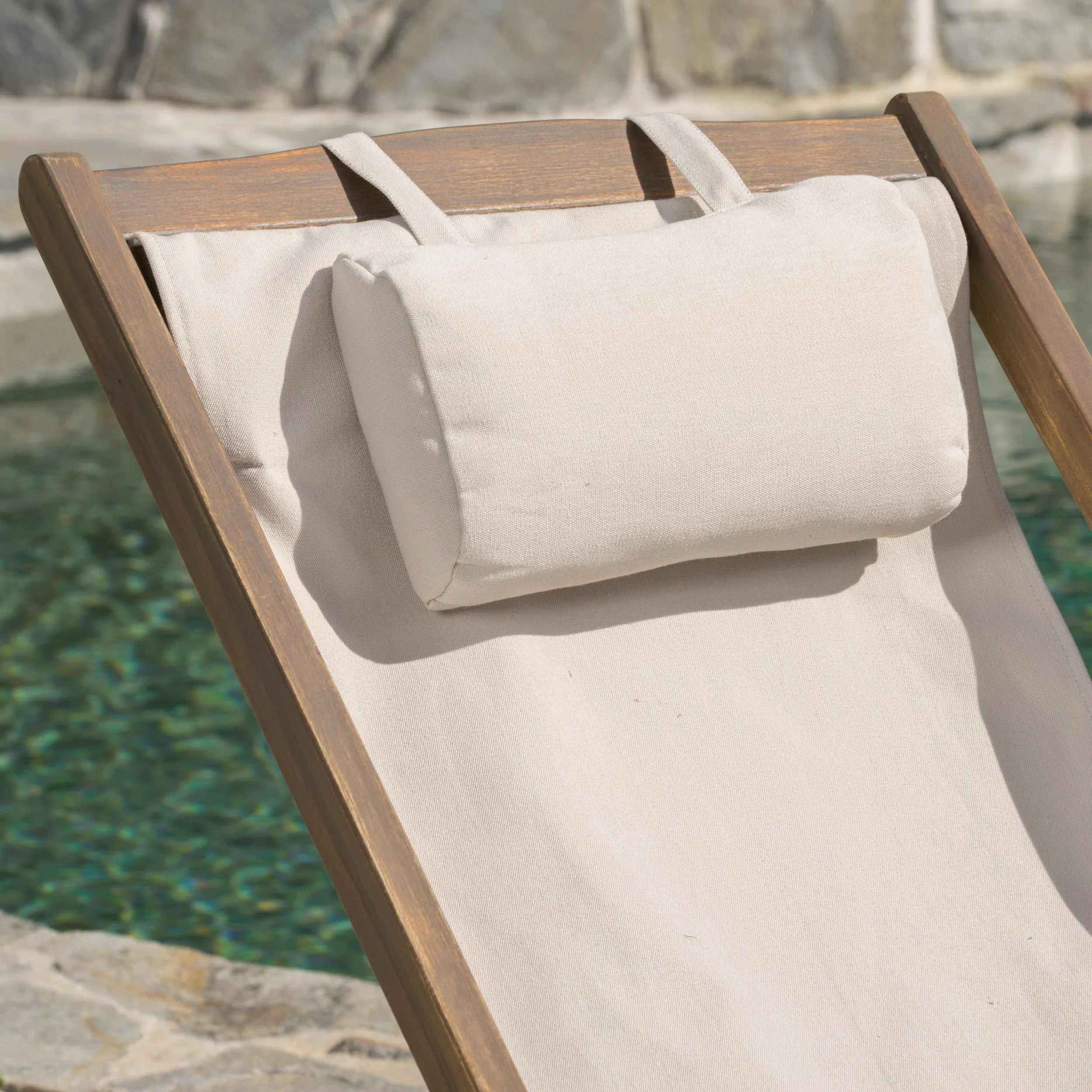 Northland Outdoor Wood and Canvas Sling Chair (Set of 2) - furnishings